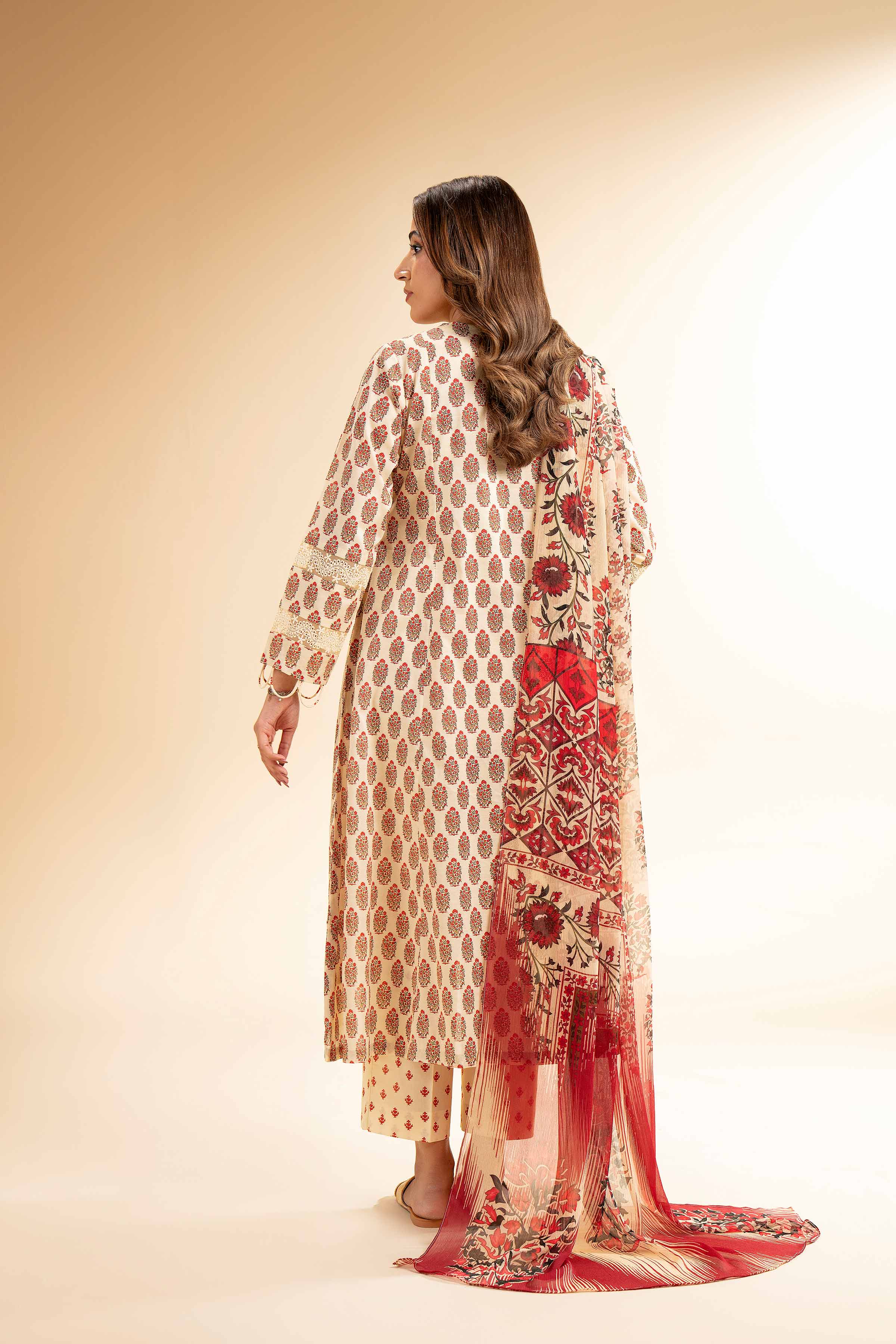 3 Piece - Printed With Laces Suit - 42501327 for Women - Unstitched Collection | Nishat | Shop Online