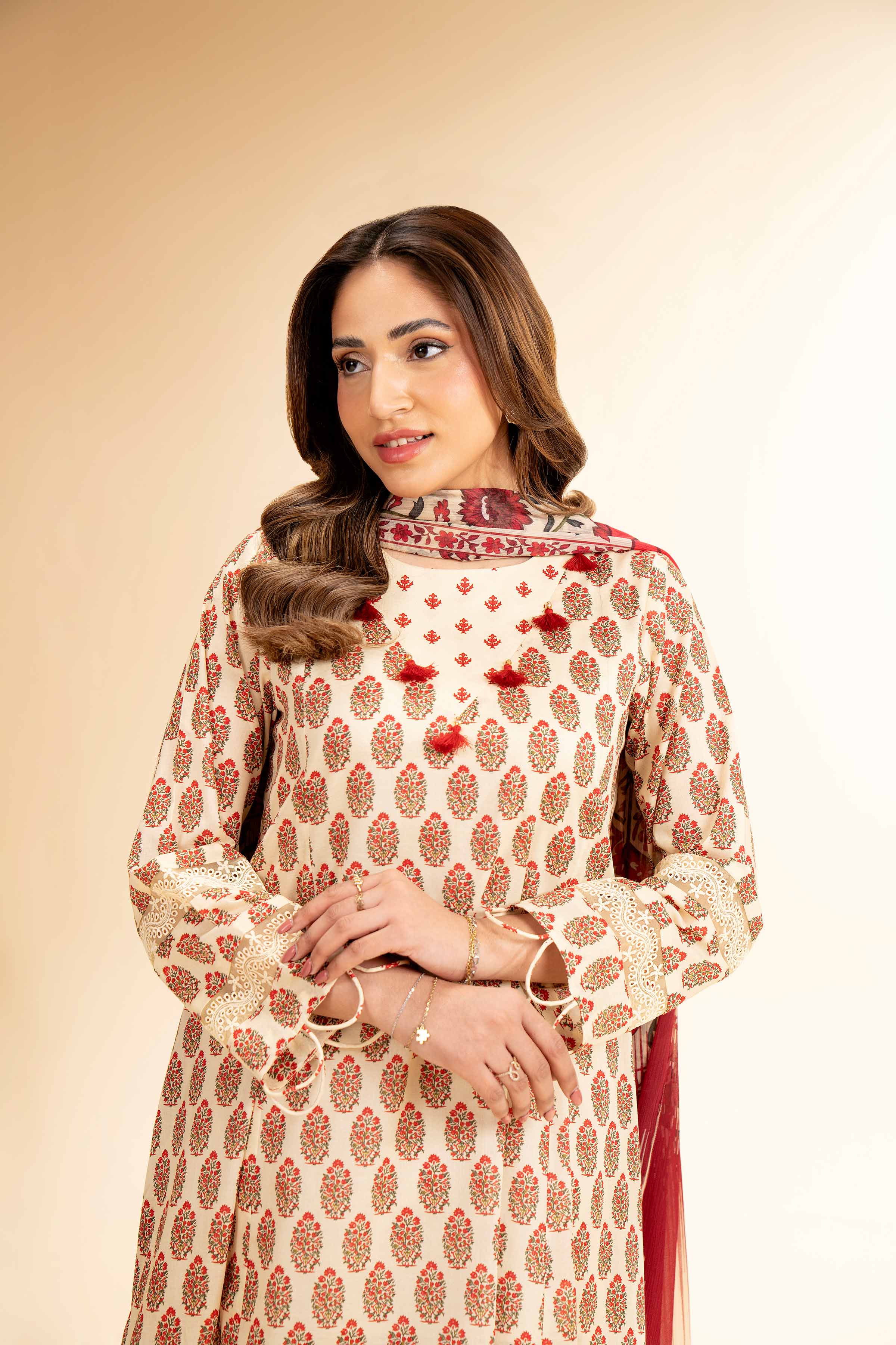 3 Piece - Printed With Laces Suit - 42501327 for Women - Unstitched Collection | Nishat | Shop Online