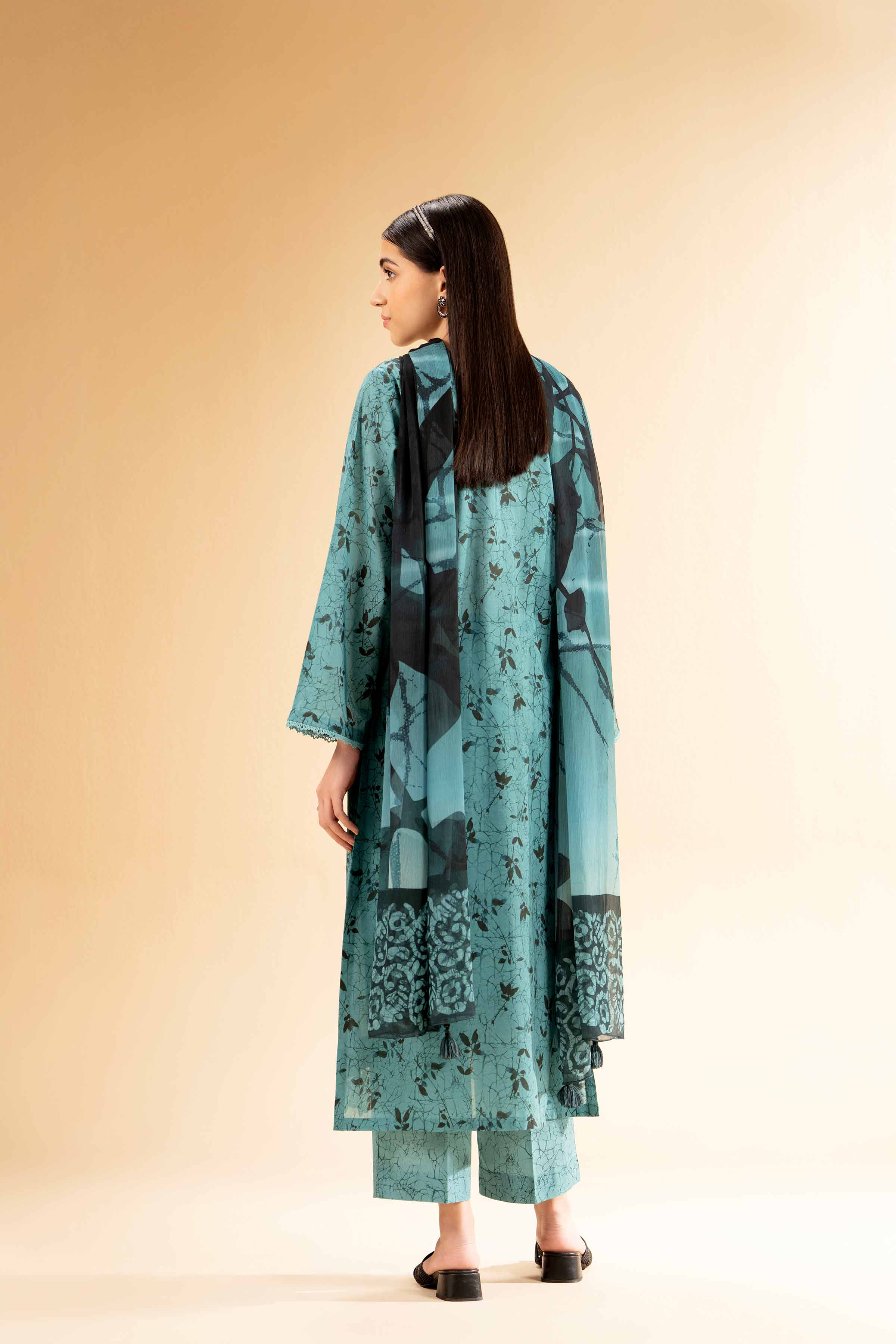 3 Piece - Printed With Laces Suit - 42501330 for Women - Unstitched Collection | Nishat | Shop Online
