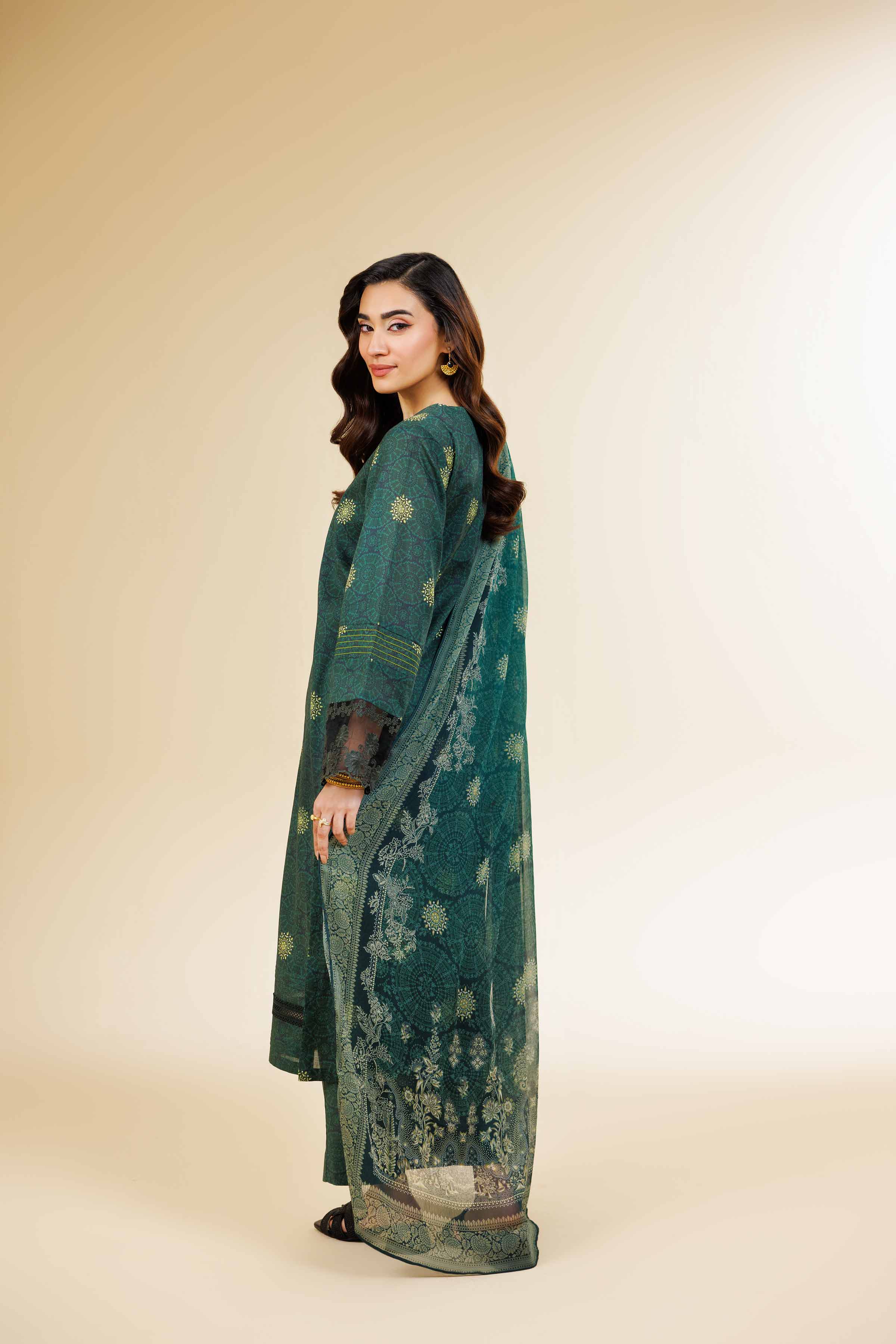 3 Piece - Printed With Laces Suit - 42501332 for Women - Unstitched Collection | Nishat | Shop Online