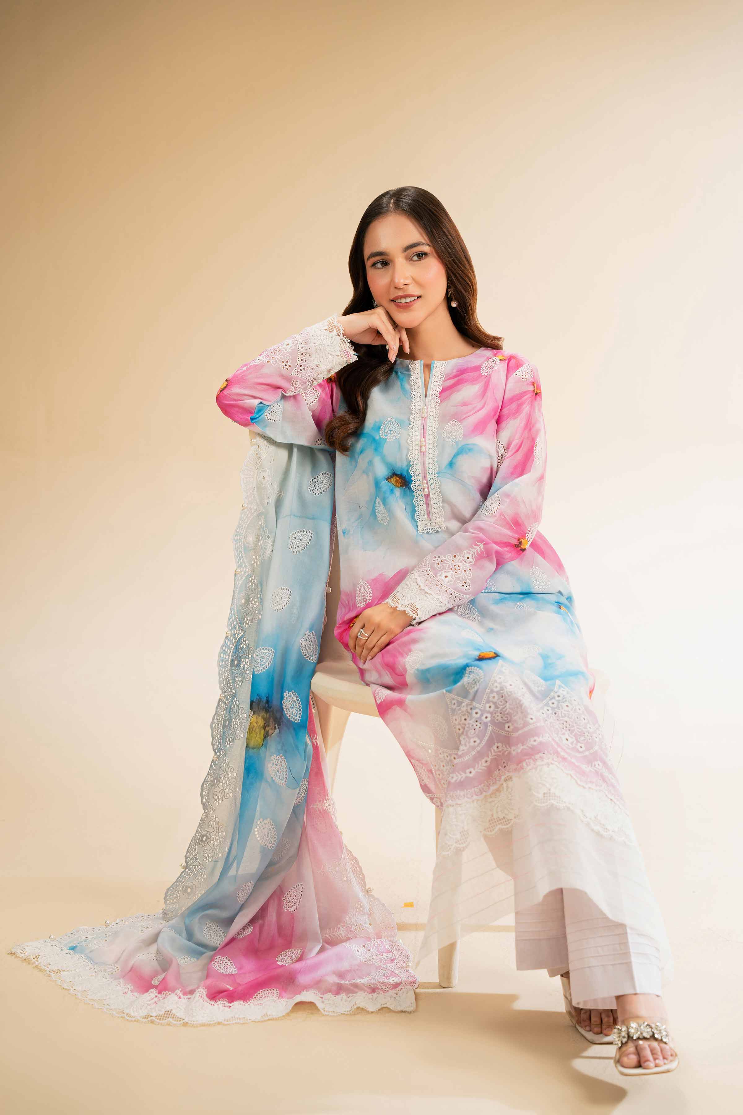 3 Piece - Digital Printed Embroidered Suit - 42501339 for Women - Unstitched Collection | Nishat | Shop Online