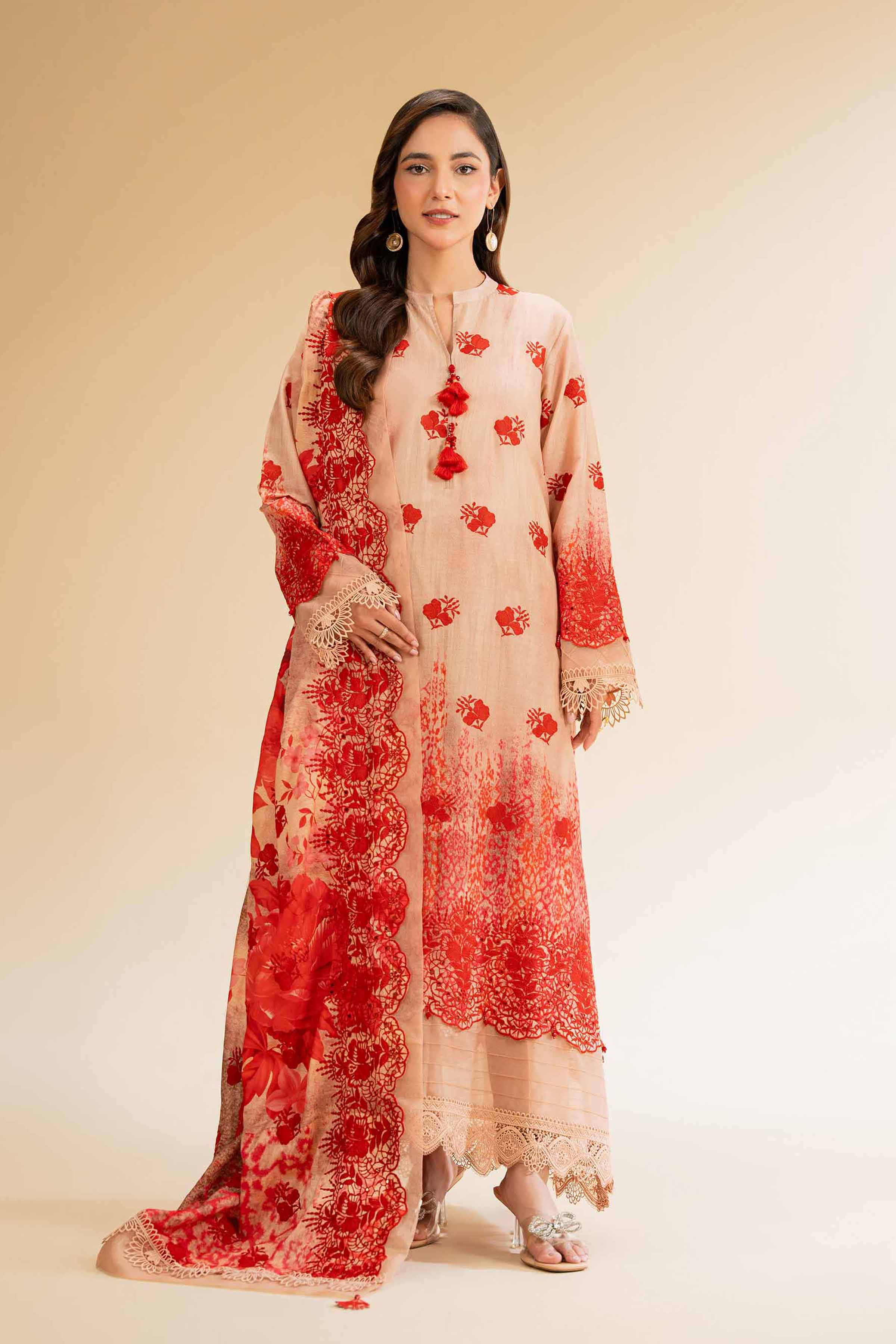 3 Piece - Digital Printed Embroidered Suit - 42501340 for Women - Unstitched Collection | Nishat | Shop Online