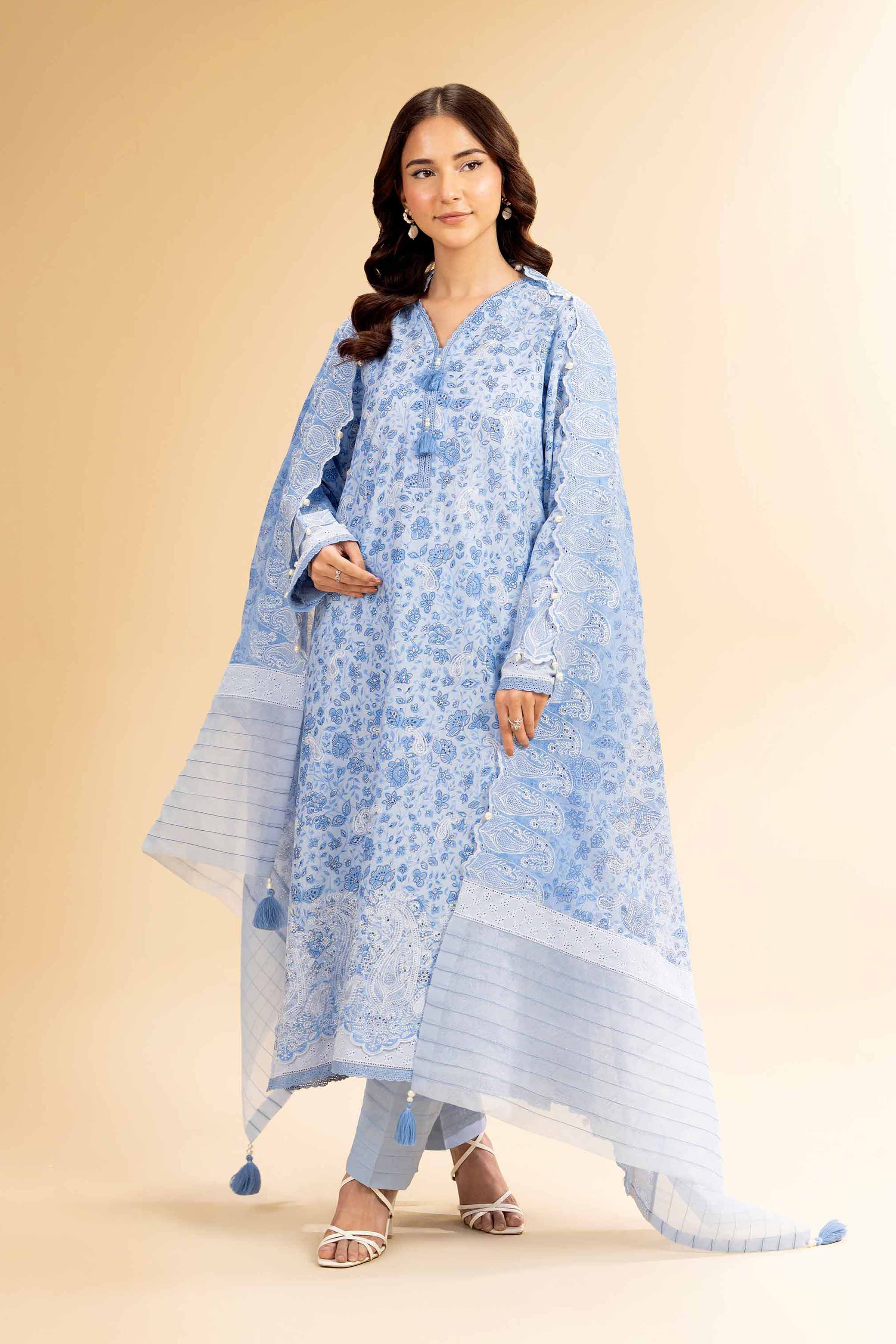 3 Piece - Digital Printed Embroidered Suit - 42501341 for Women - Unstitched Collection | Nishat | Shop Online