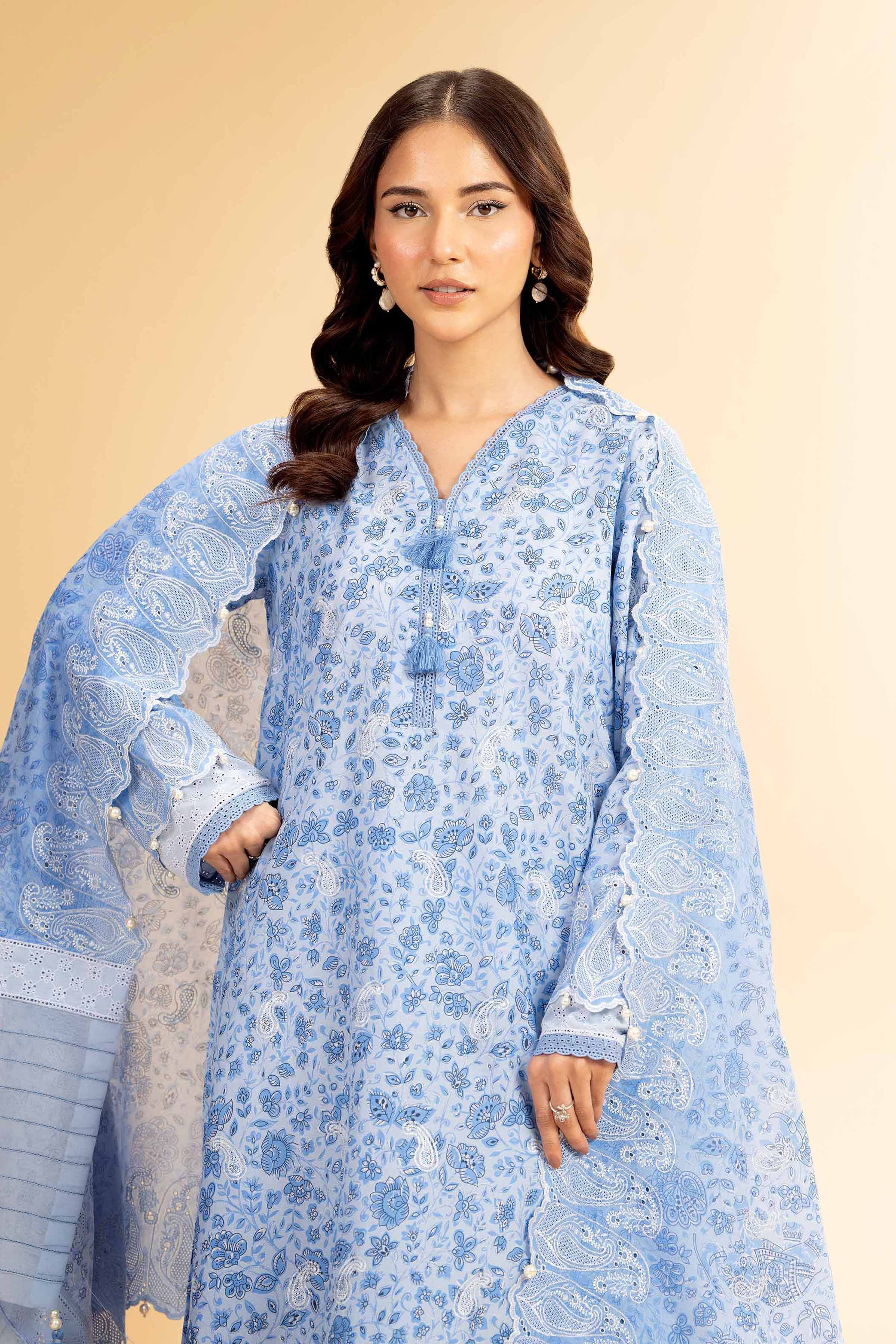 3 Piece - Digital Printed Embroidered Suit - 42501341 for Women - Unstitched Collection | Nishat | Shop Online
