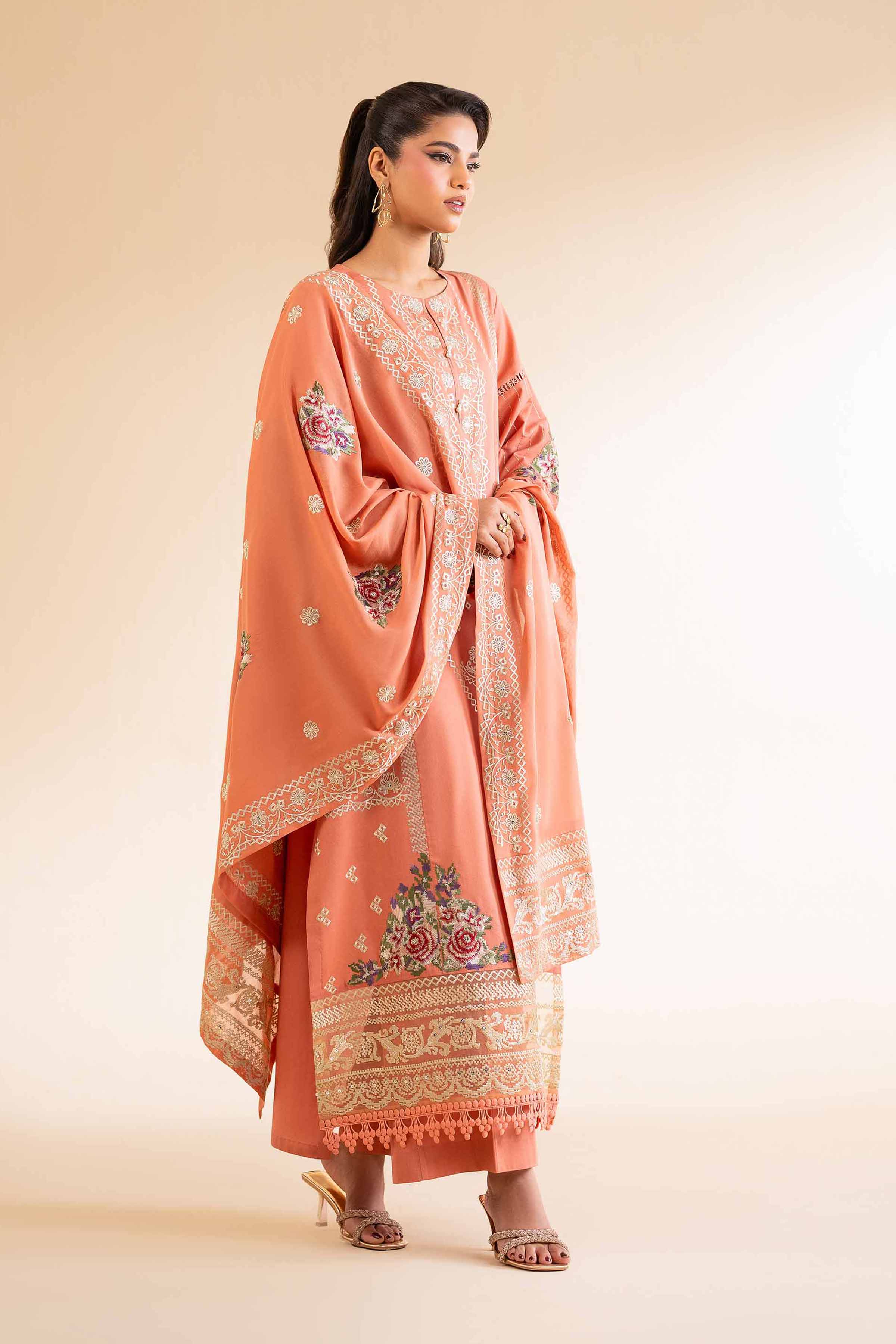3 Piece - Dyed Embroidered Suit - 42501350 for Women - Unstitched Collection | Nishat | Shop Online