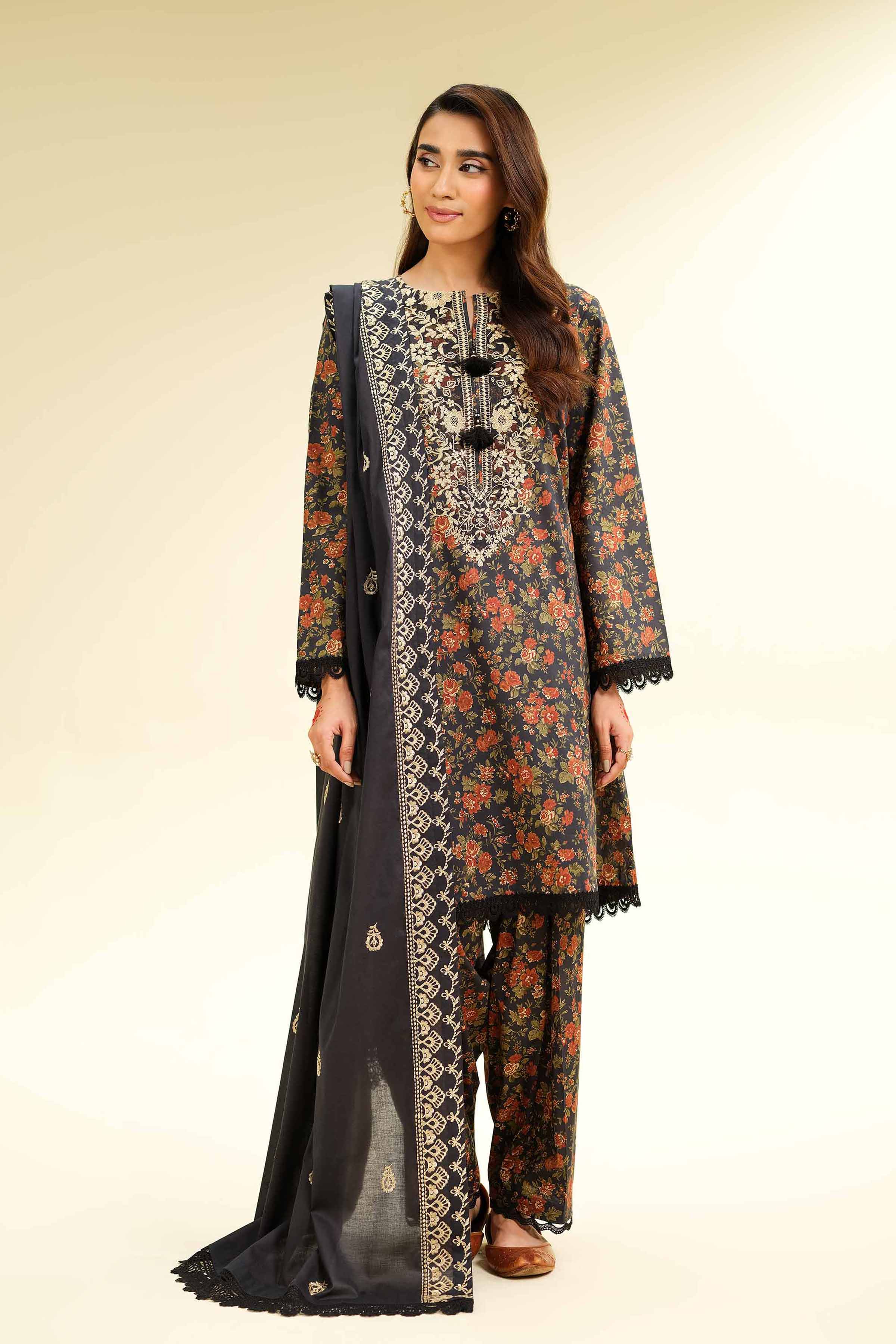 3 Piece - Printed Embroidered Suit - 42501356 for Women - Unstitched Collection | Nishat | Shop Online