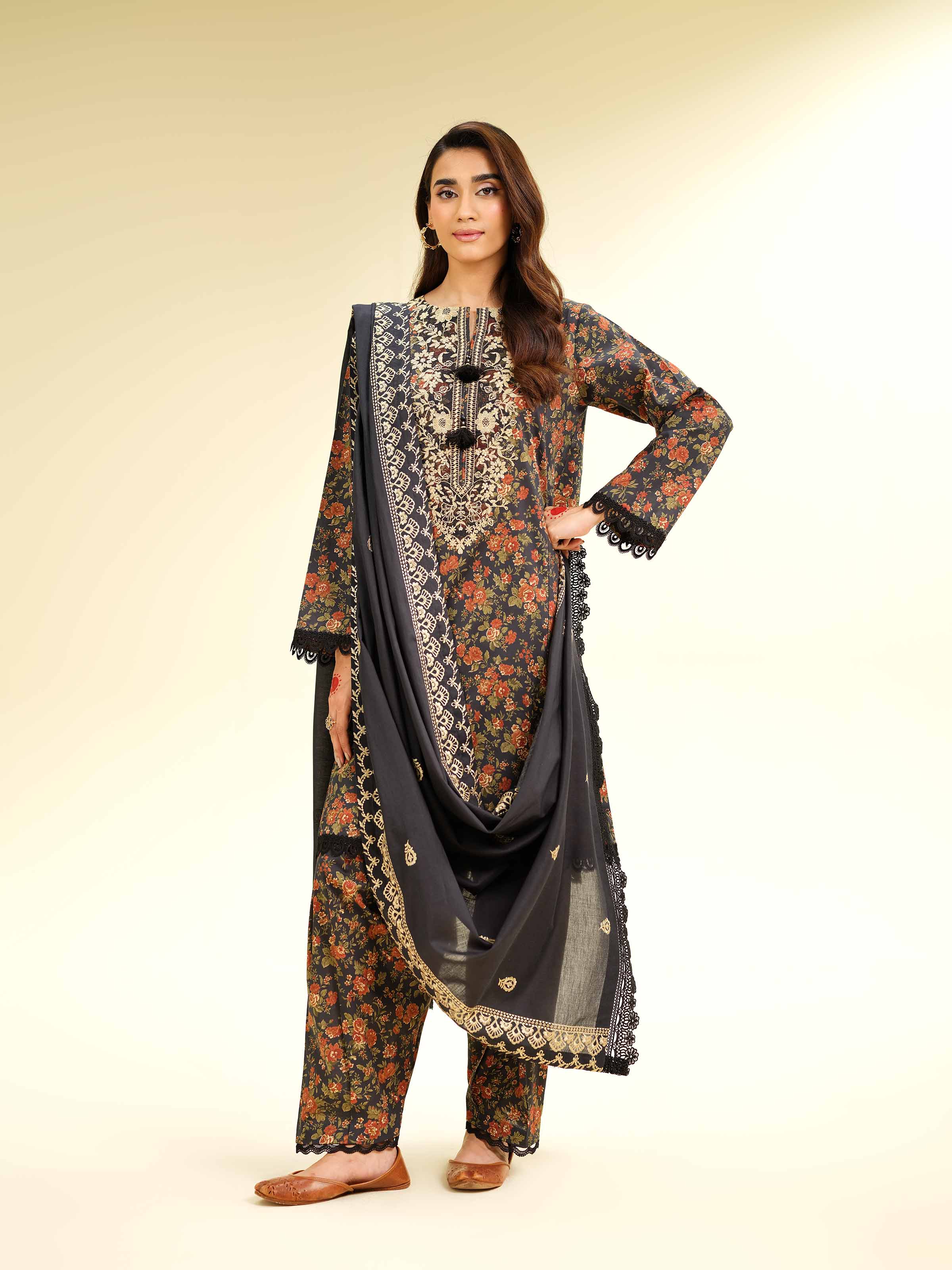 3 Piece - Printed Embroidered Suit - 42501356 for Women - Unstitched Collection | Nishat | Shop Online