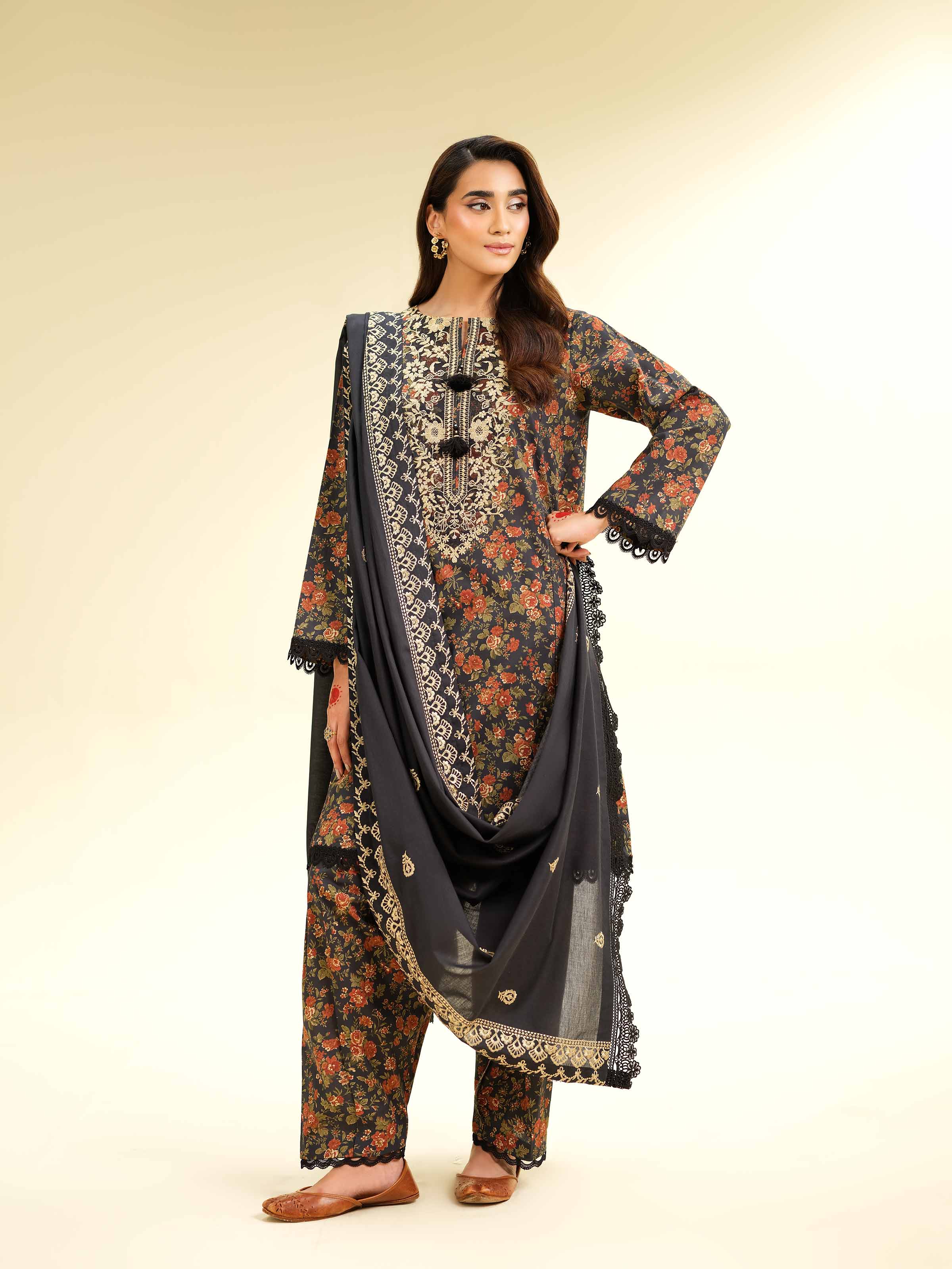 3 Piece - Printed Embroidered Suit - 42501356 for Women - Unstitched Collection | Nishat | Shop Online