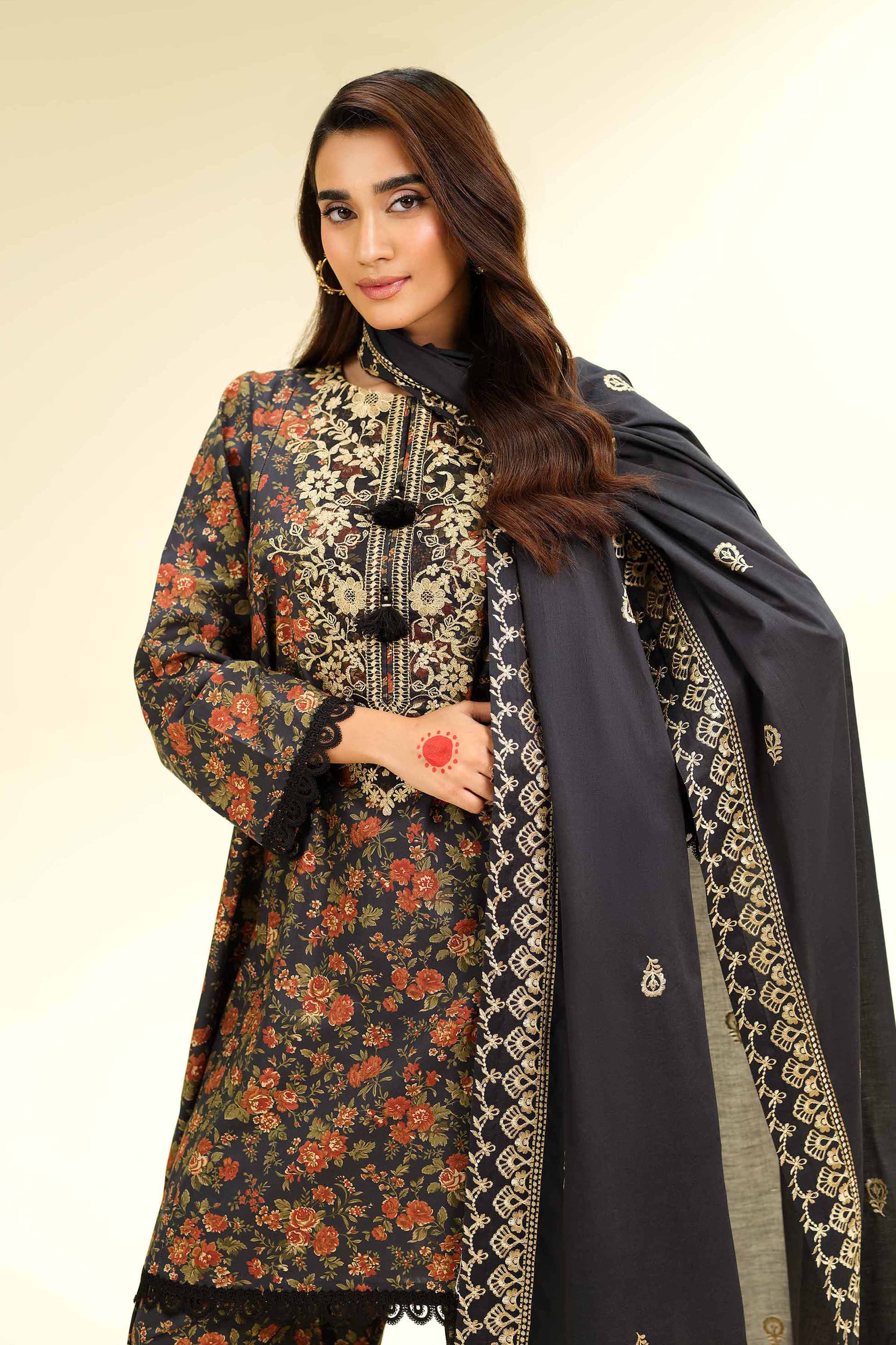 3 Piece - Printed Embroidered Suit - 42501356 for Women - Unstitched Collection | Nishat | Shop Online