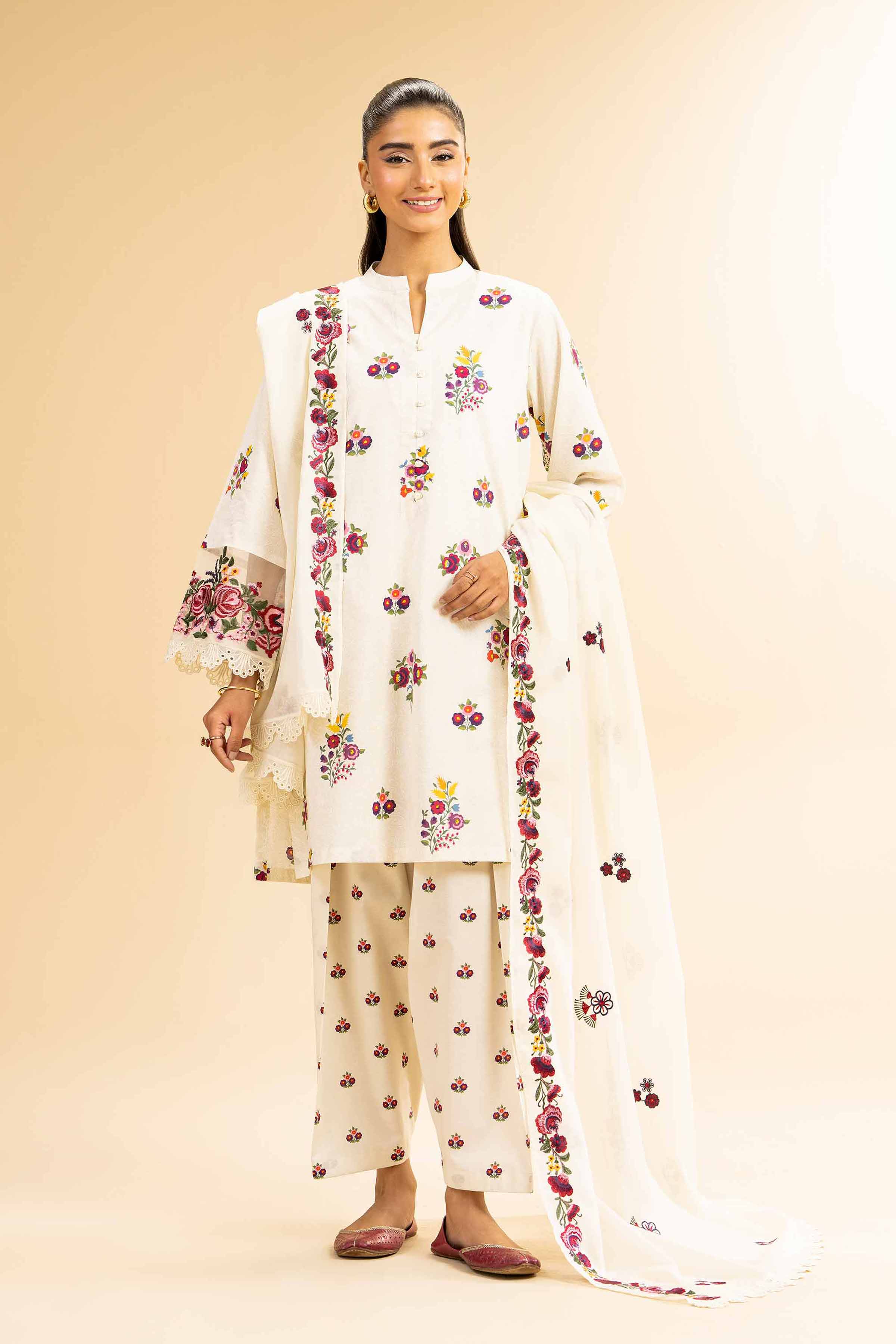 3 Piece - Printed Embroidered Suit - 42501358 for Women - Unstitched Collection | Nishat | Shop Online
