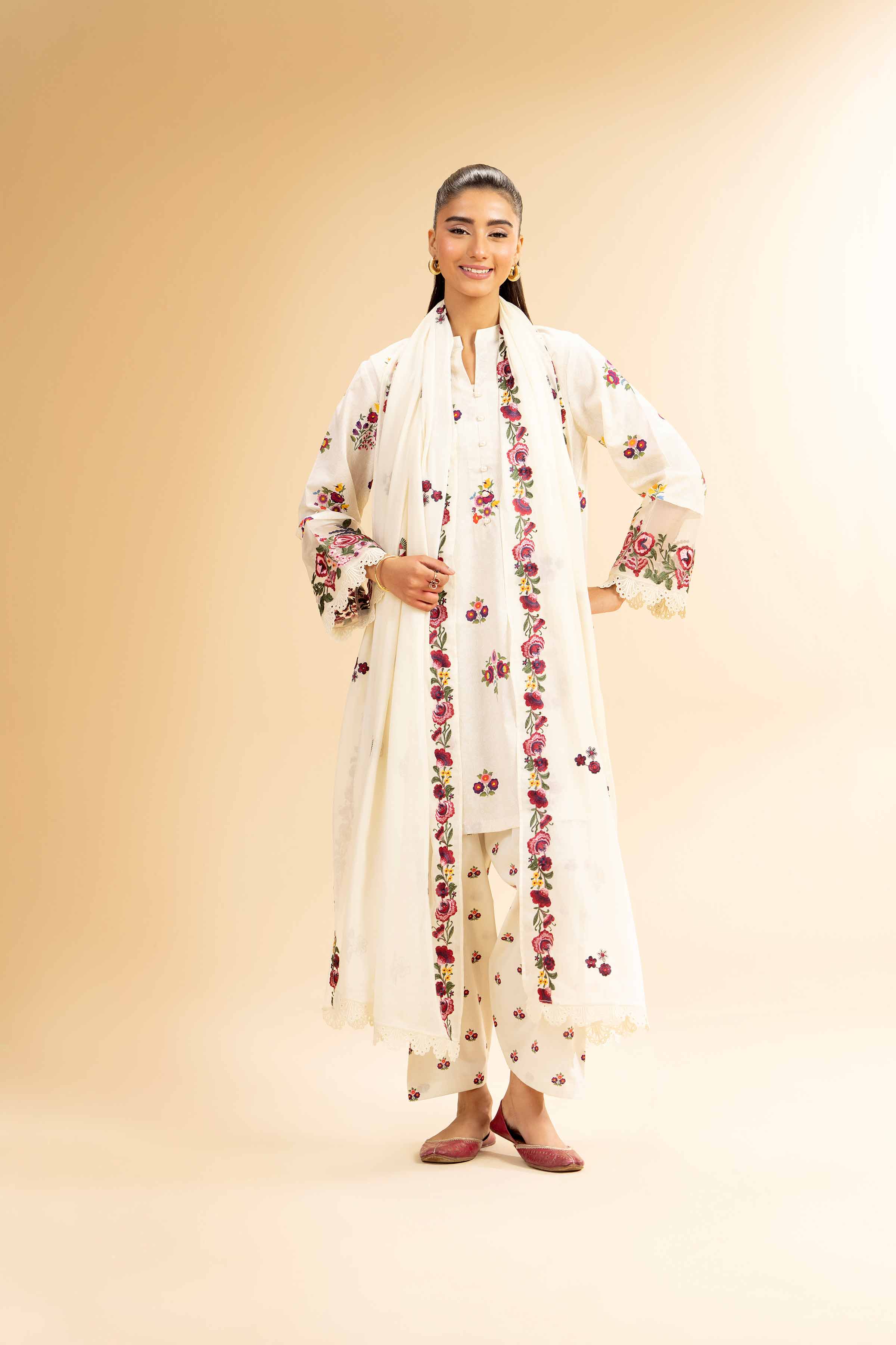 3 Piece - Printed Embroidered Suit - 42501358 for Women - Unstitched Collection | Nishat | Shop Online
