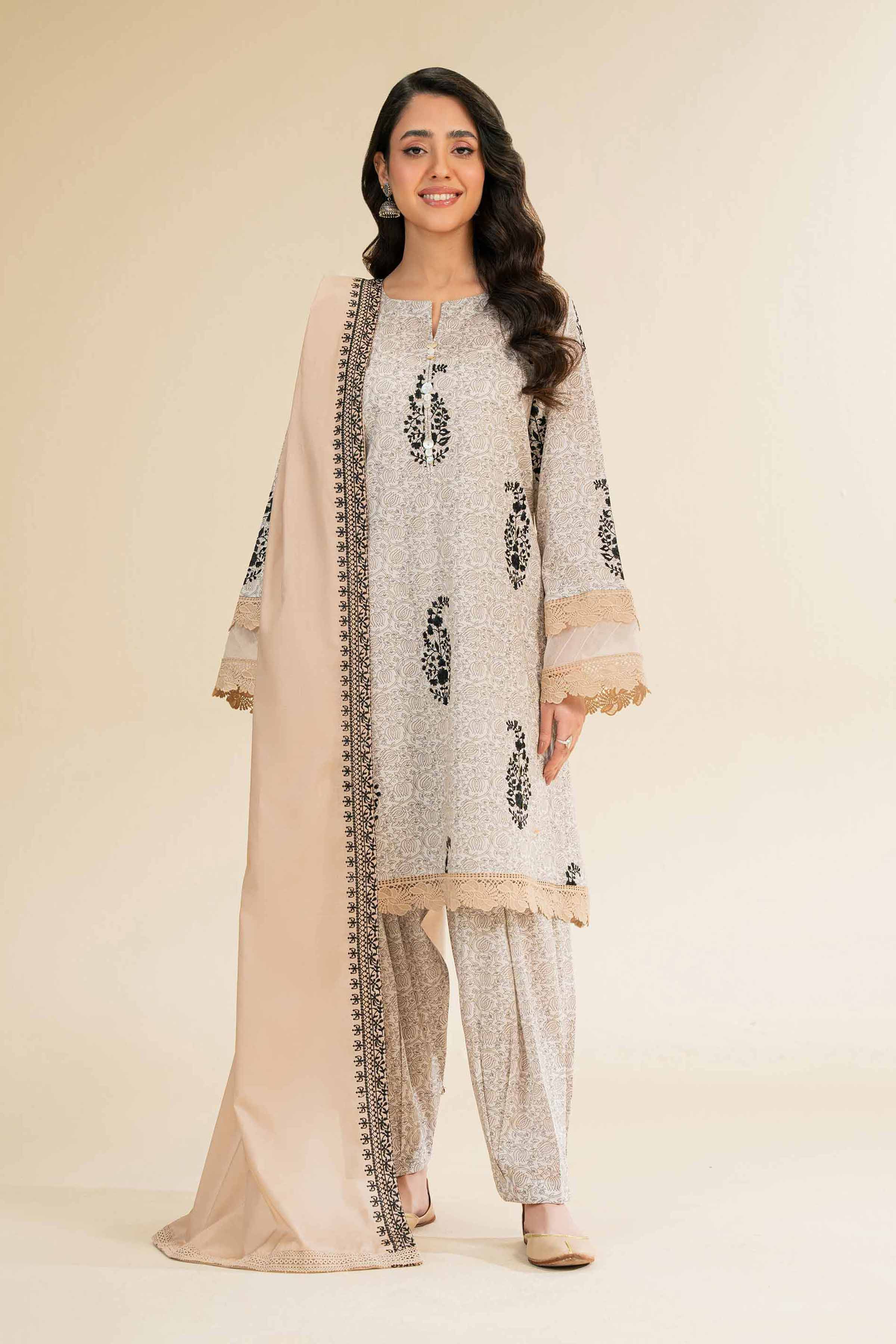 3 Piece - Printed Embroidered Suit - 42501360 for Women - Unstitched Collection | Nishat | Shop Online