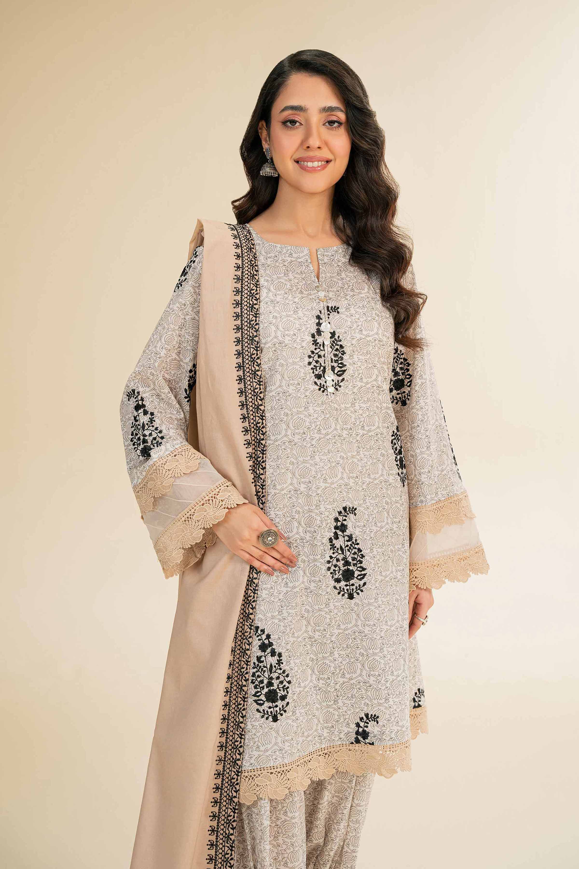 3 Piece - Printed Embroidered Suit - 42501360 for Women - Unstitched Collection | Nishat | Shop Online
