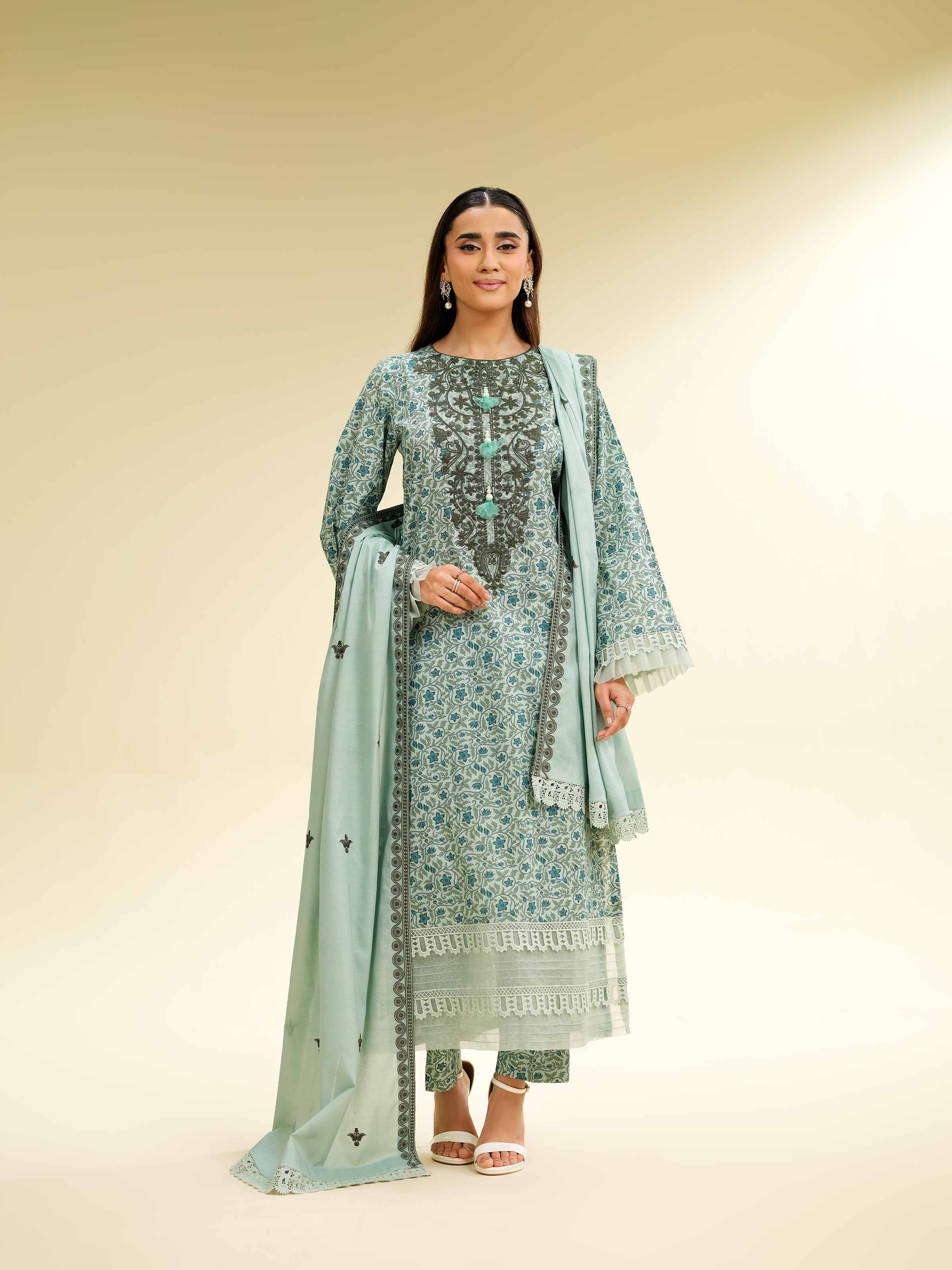 3 Piece - Printed Embroidered Suit - 42501361 for Women - Unstitched Collection | Nishat | Shop Online