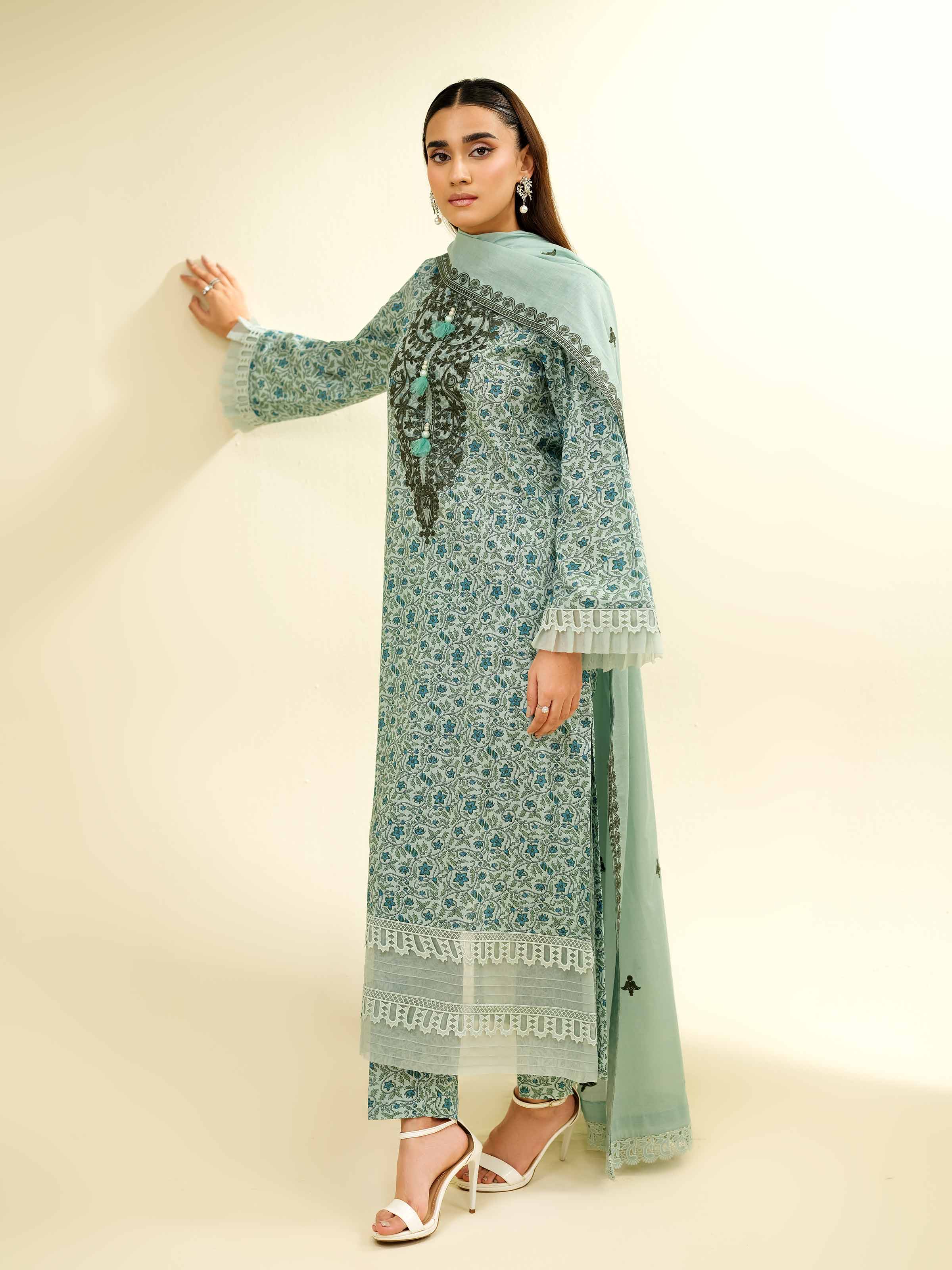 3 Piece - Printed Embroidered Suit - 42501361 for Women - Unstitched Collection | Nishat | Shop Online
