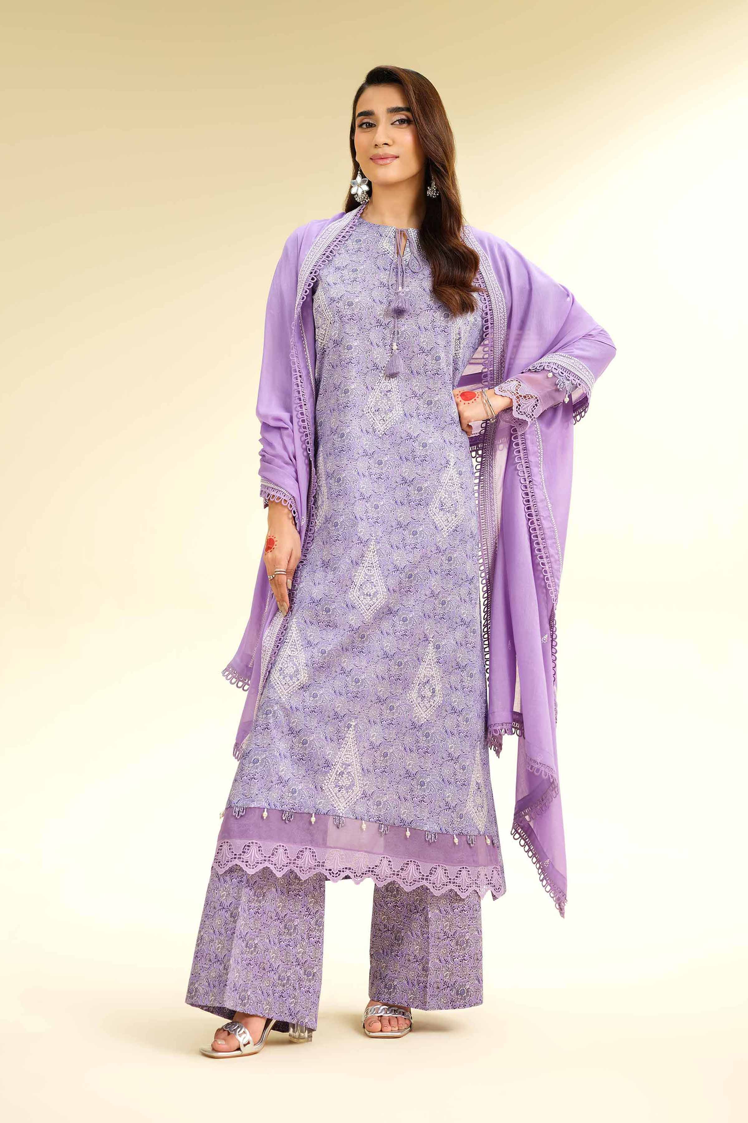 3 Piece - Printed Embroidered Suit - 42501362 for Women - Unstitched Collection | Nishat | Shop Online