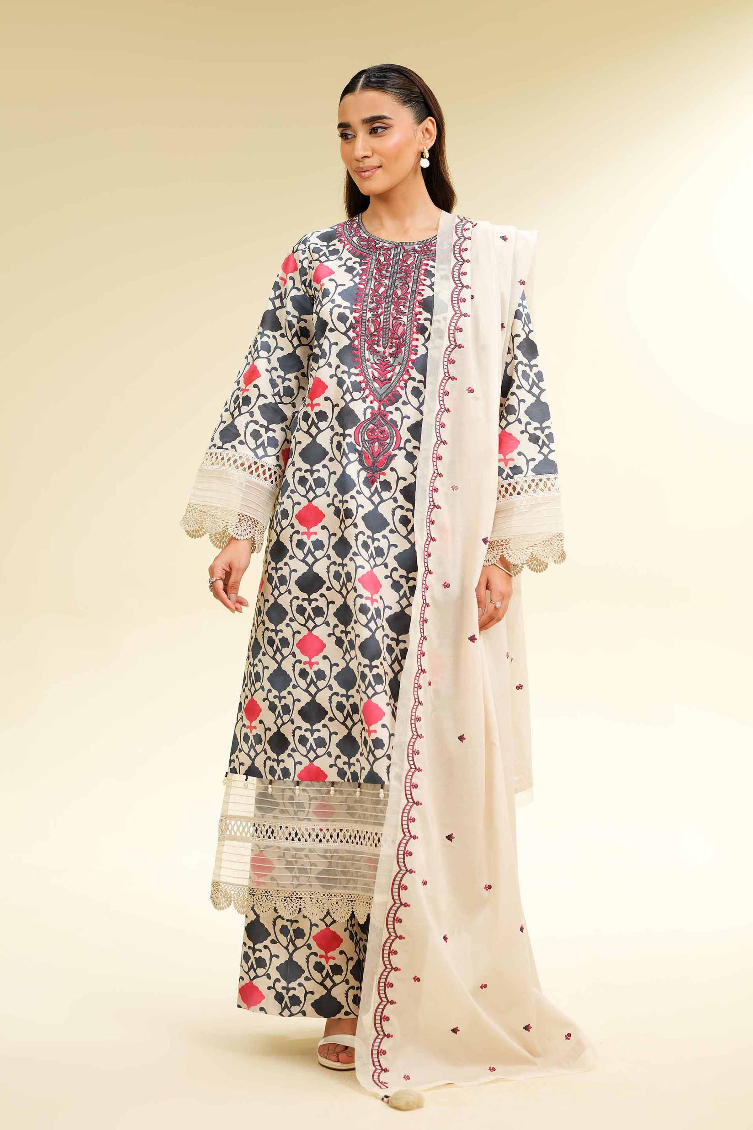 3 Piece - Printed Embroidered Suit - 42501364 for Women - Unstitched Collection | Nishat | Shop Online