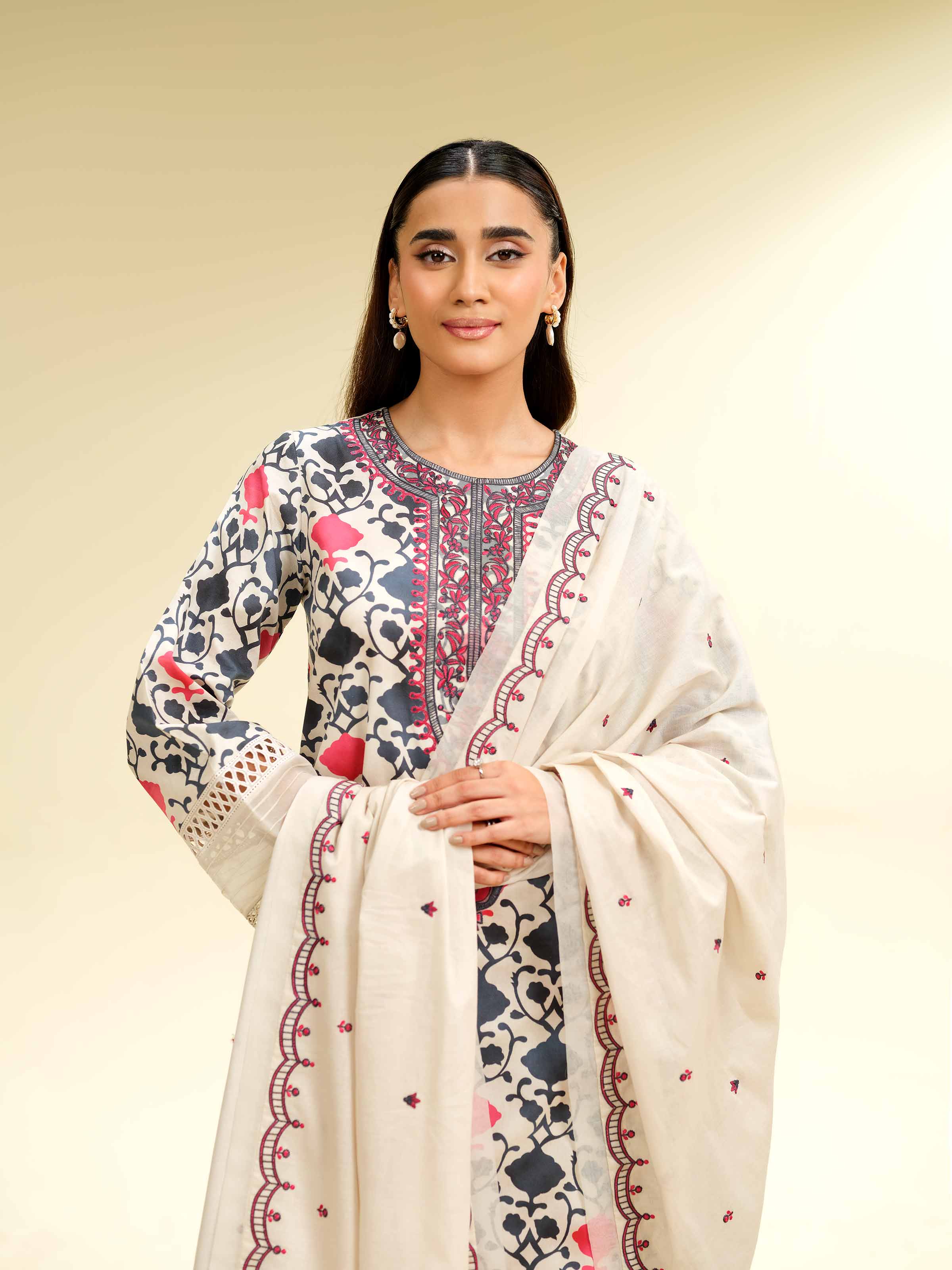 3 Piece - Printed Embroidered Suit - 42501364 for Women - Unstitched Collection | Nishat | Shop Online
