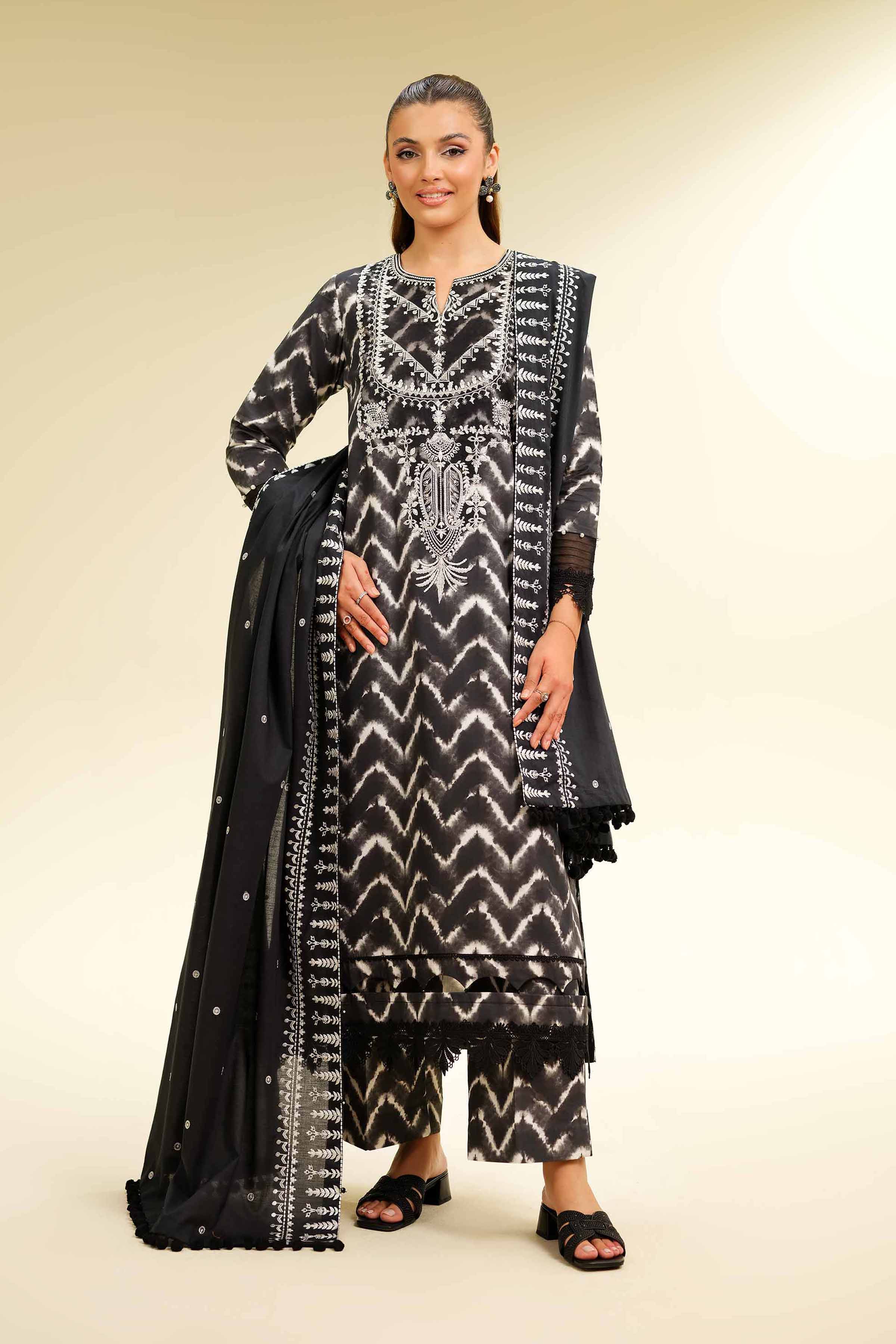 3 Piece - Printed Embroidered Suit - 42501365 for Women - Unstitched Collection | Nishat | Shop Online