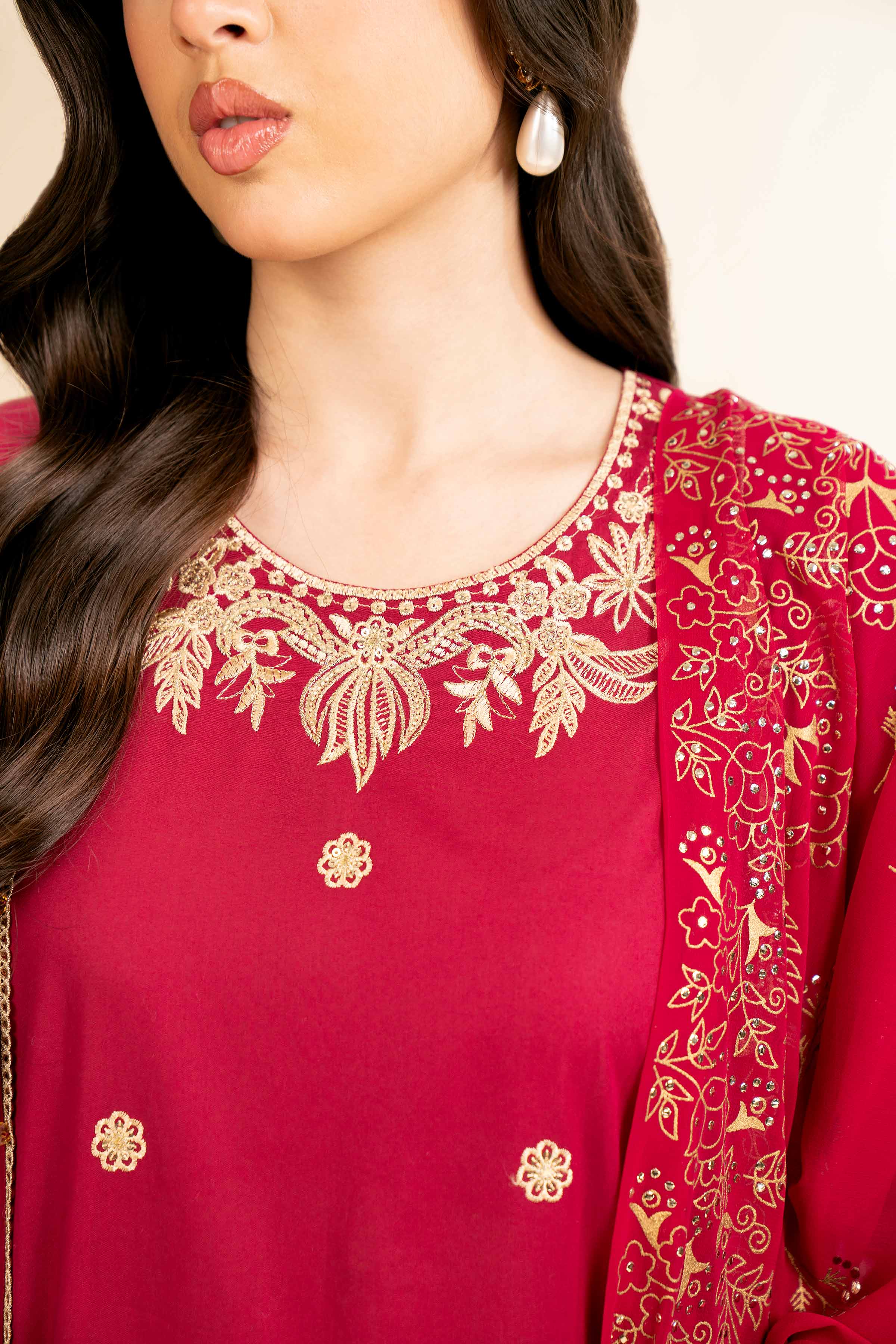 3 Piece - Embellished Suit - 42501370 for Women - Unstitched Collection | Nishat | Shop Online