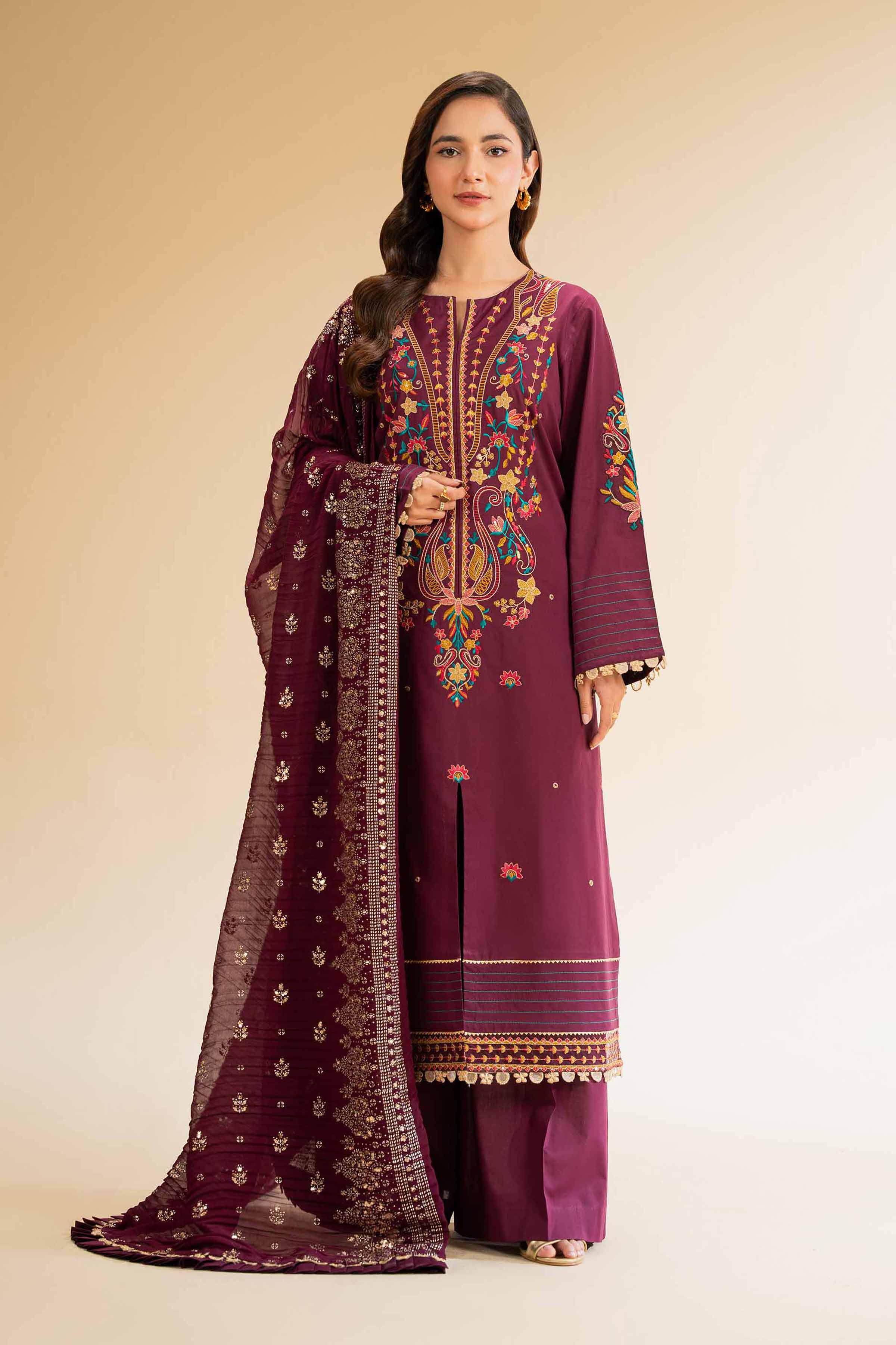 3 Piece - Embellished Suit - 42501374 for Women - Unstitched Collection | Nishat | Shop Online
