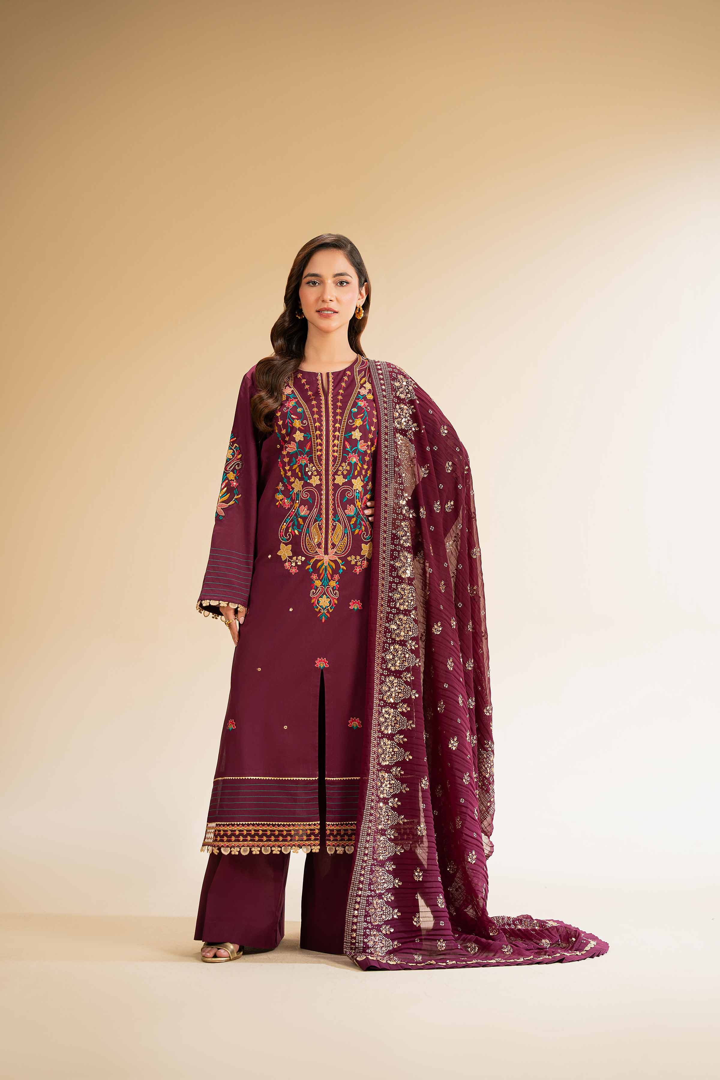 3 Piece - Embellished Suit - 42501374 for Women - Unstitched Collection | Nishat | Shop Online