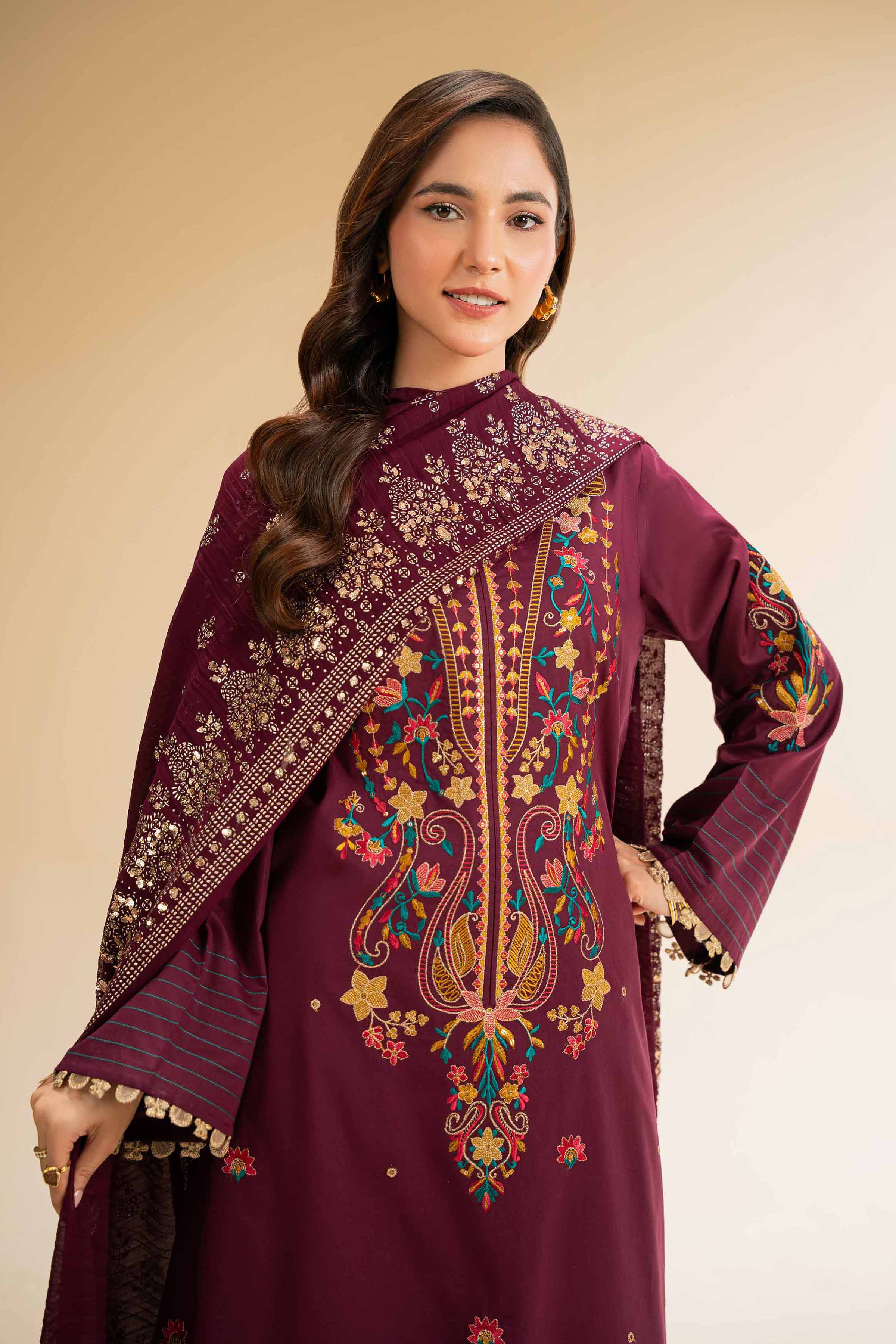 3 Piece - Embellished Suit - 42501374 for Women - Unstitched Collection | Nishat | Shop Online