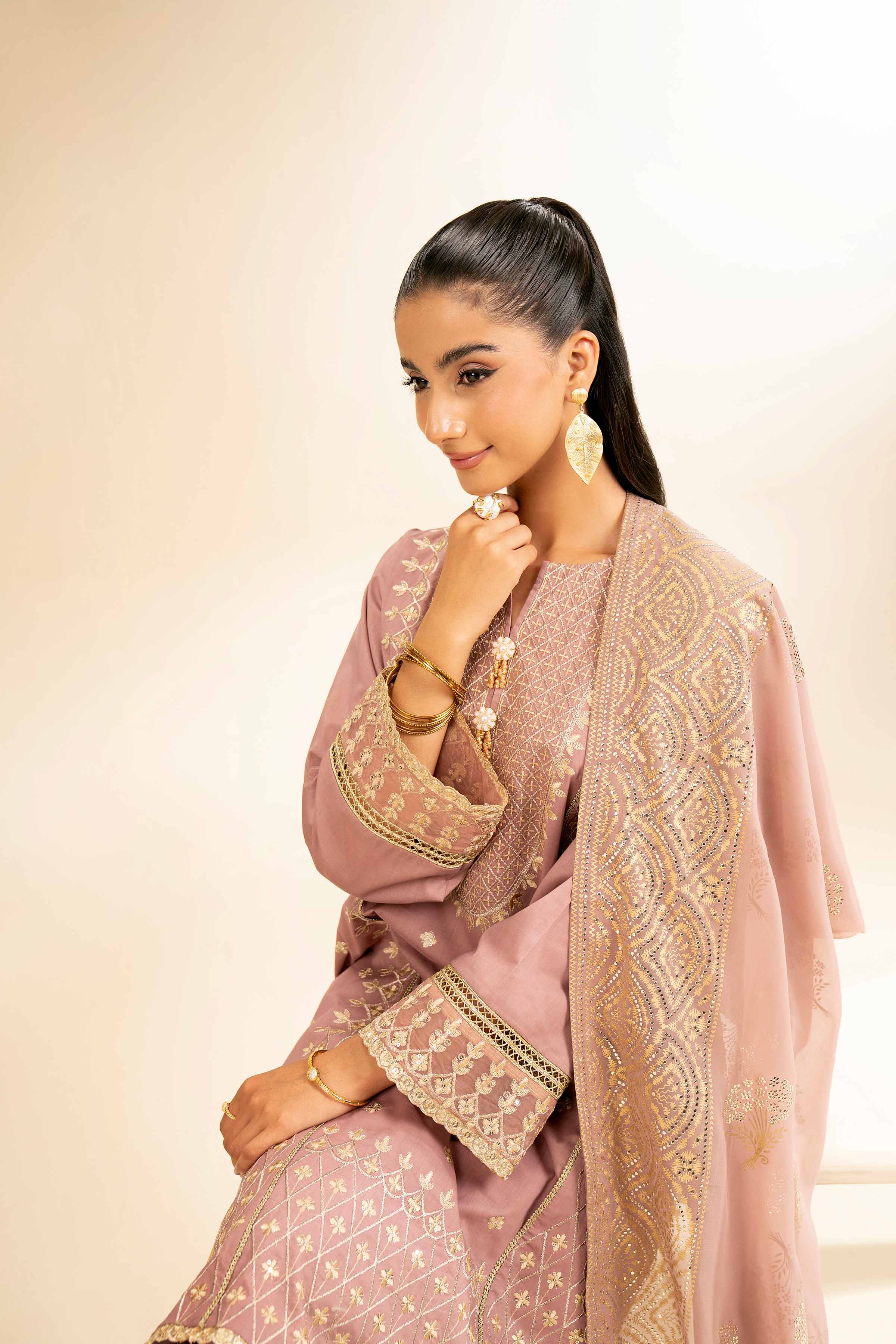 3 Piece - Embellished Suit - 42501375 for Women - Unstitched Collection | Nishat | Shop Online