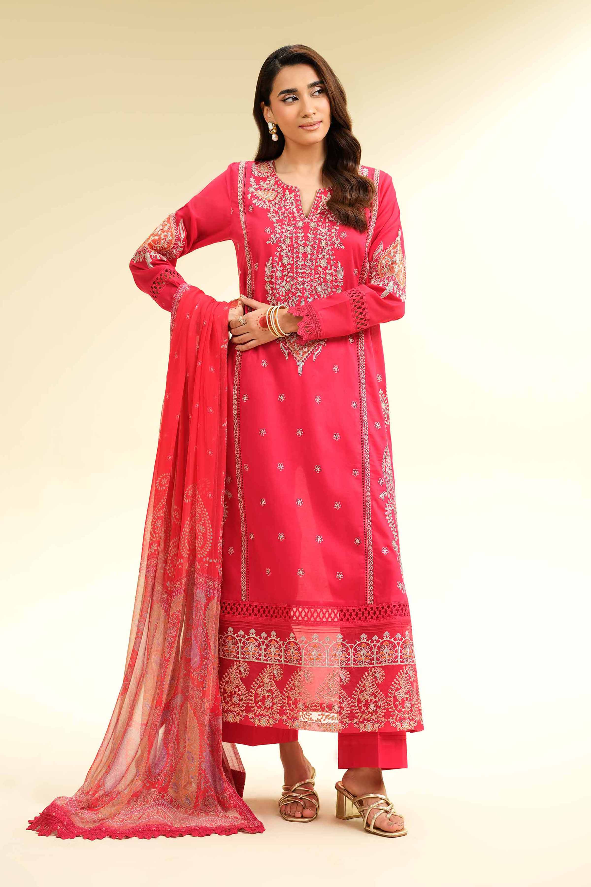 3 Piece - Embroidered Suit - 42501376 for Women - Unstitched Collection | Nishat | Shop Online