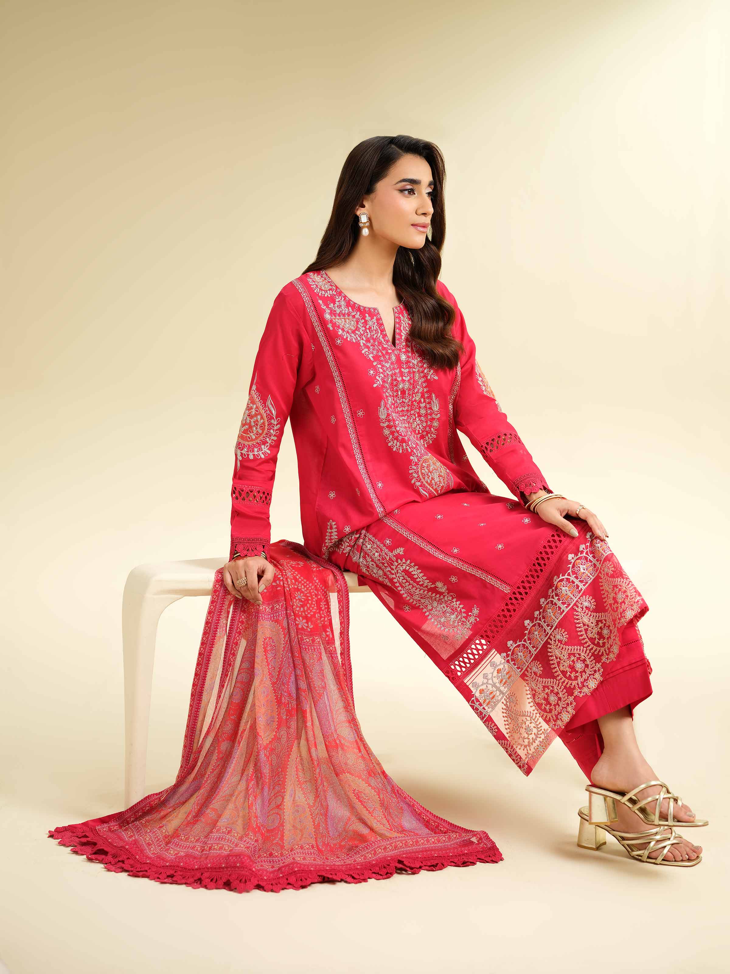 3 Piece - Embroidered Suit - 42501376 for Women - Unstitched Collection | Nishat | Shop Online