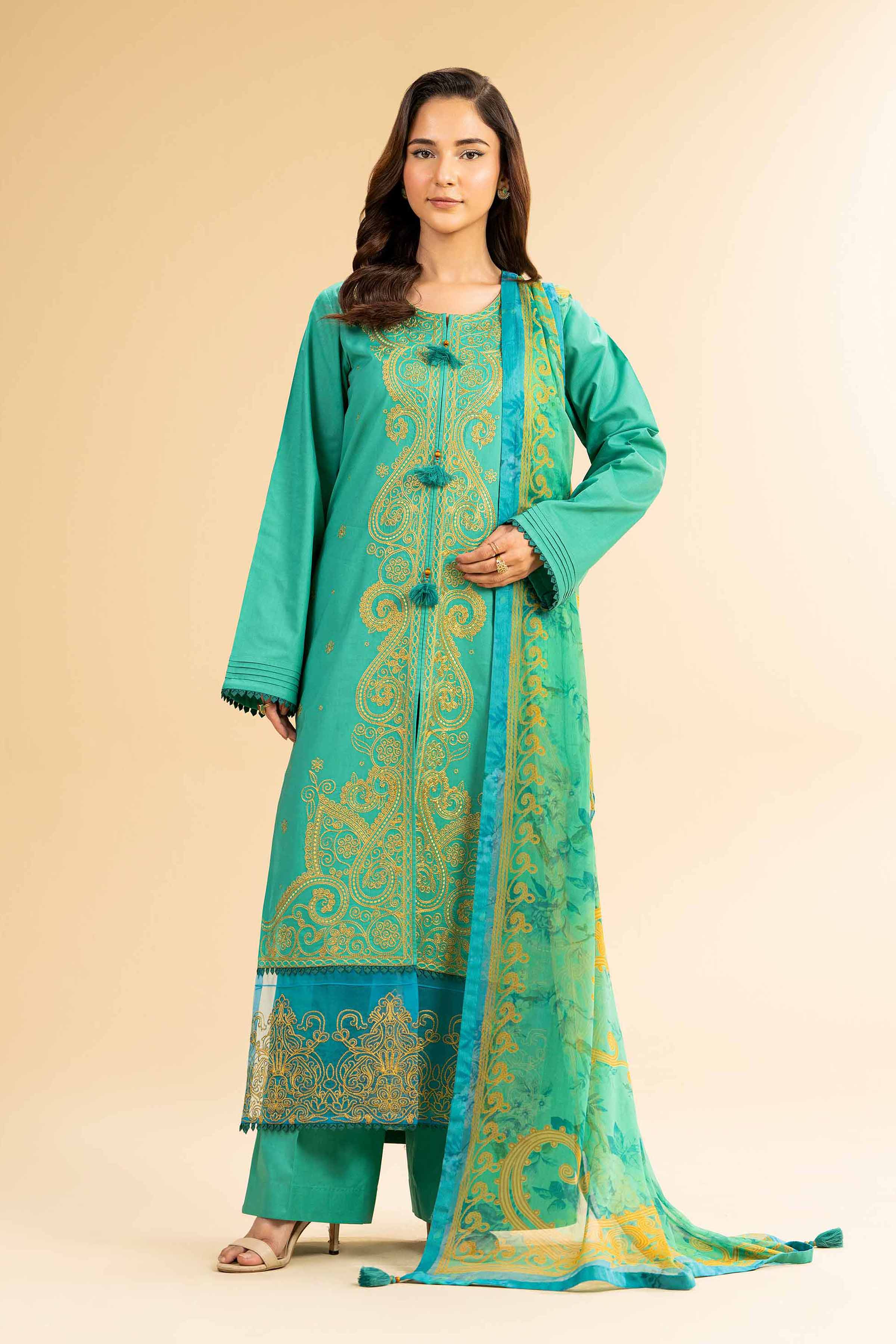 3 Piece - Embroidered Suit - 42501380 for Women - Unstitched Collection | Nishat | Shop Online
