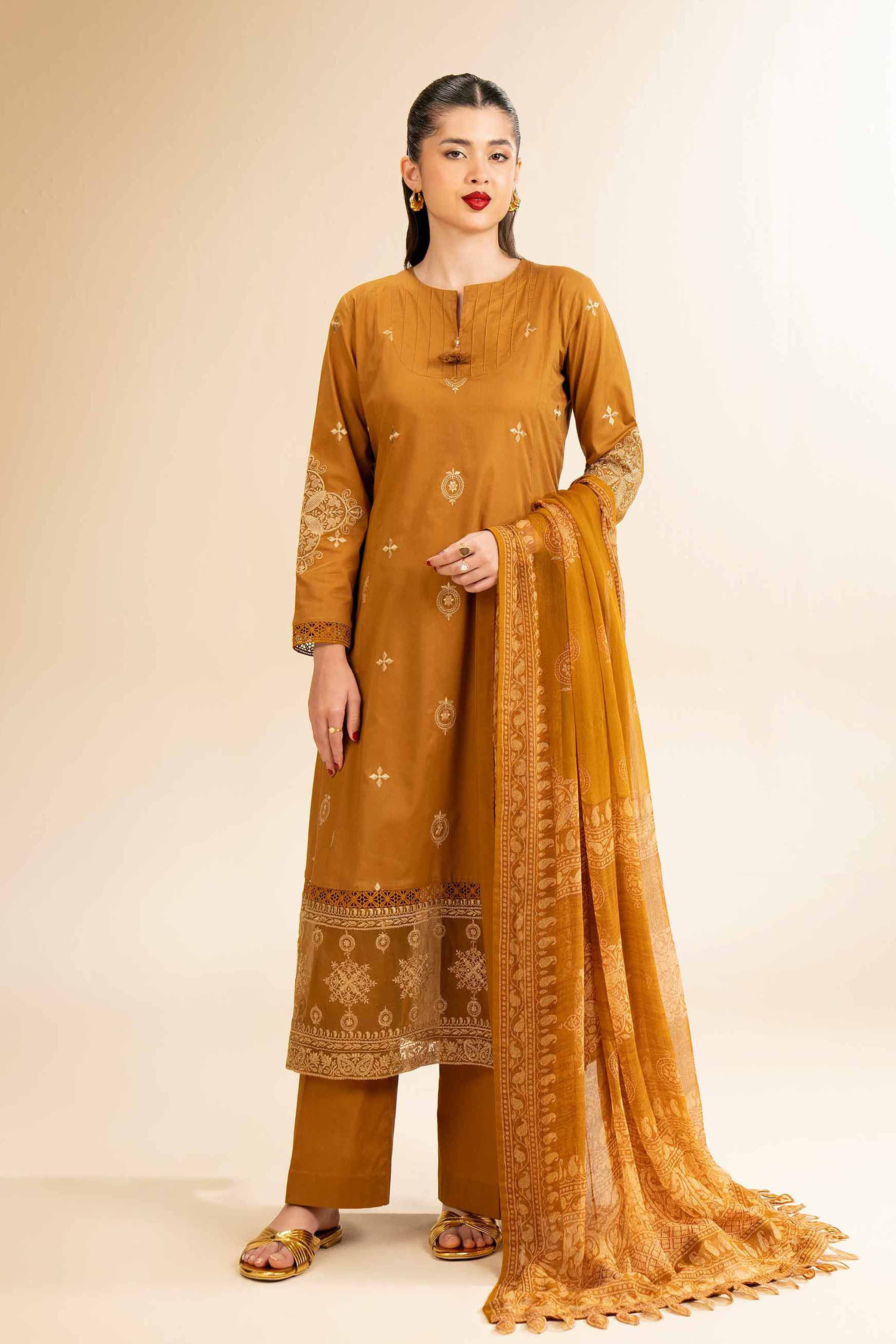 3 Piece - Embroidered Suit - 42501381 for Women - Unstitched Collection | Nishat | Shop Online