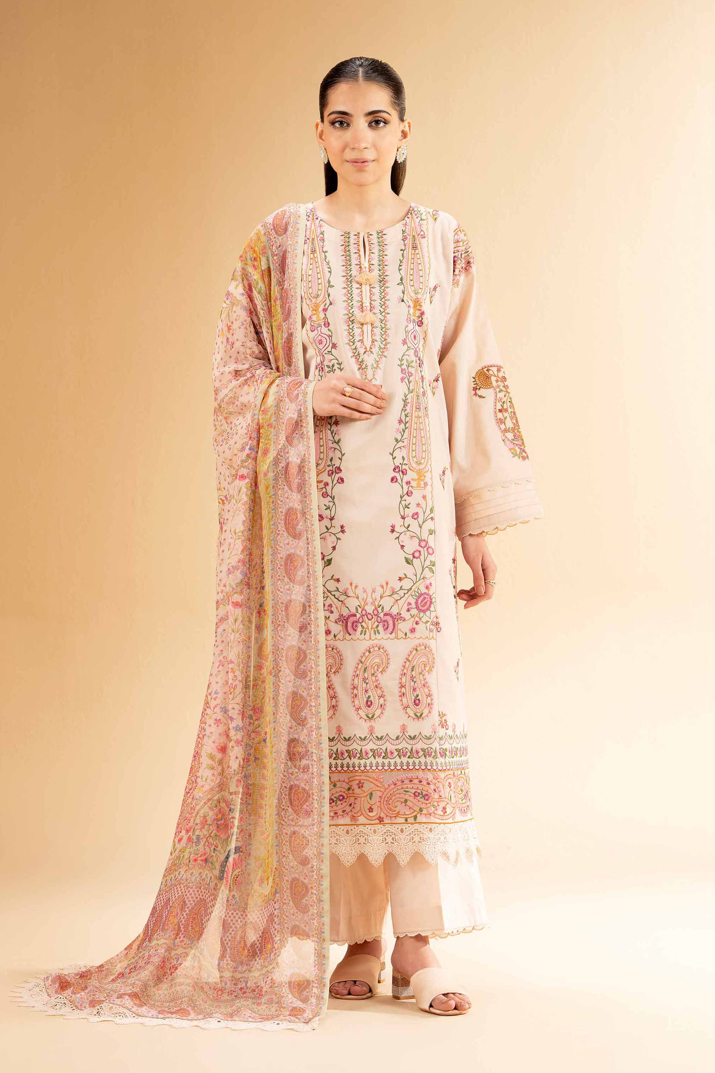 3 Piece - Embroidered Suit - 42501385 for Women - Unstitched Collection | Nishat | Shop Online
