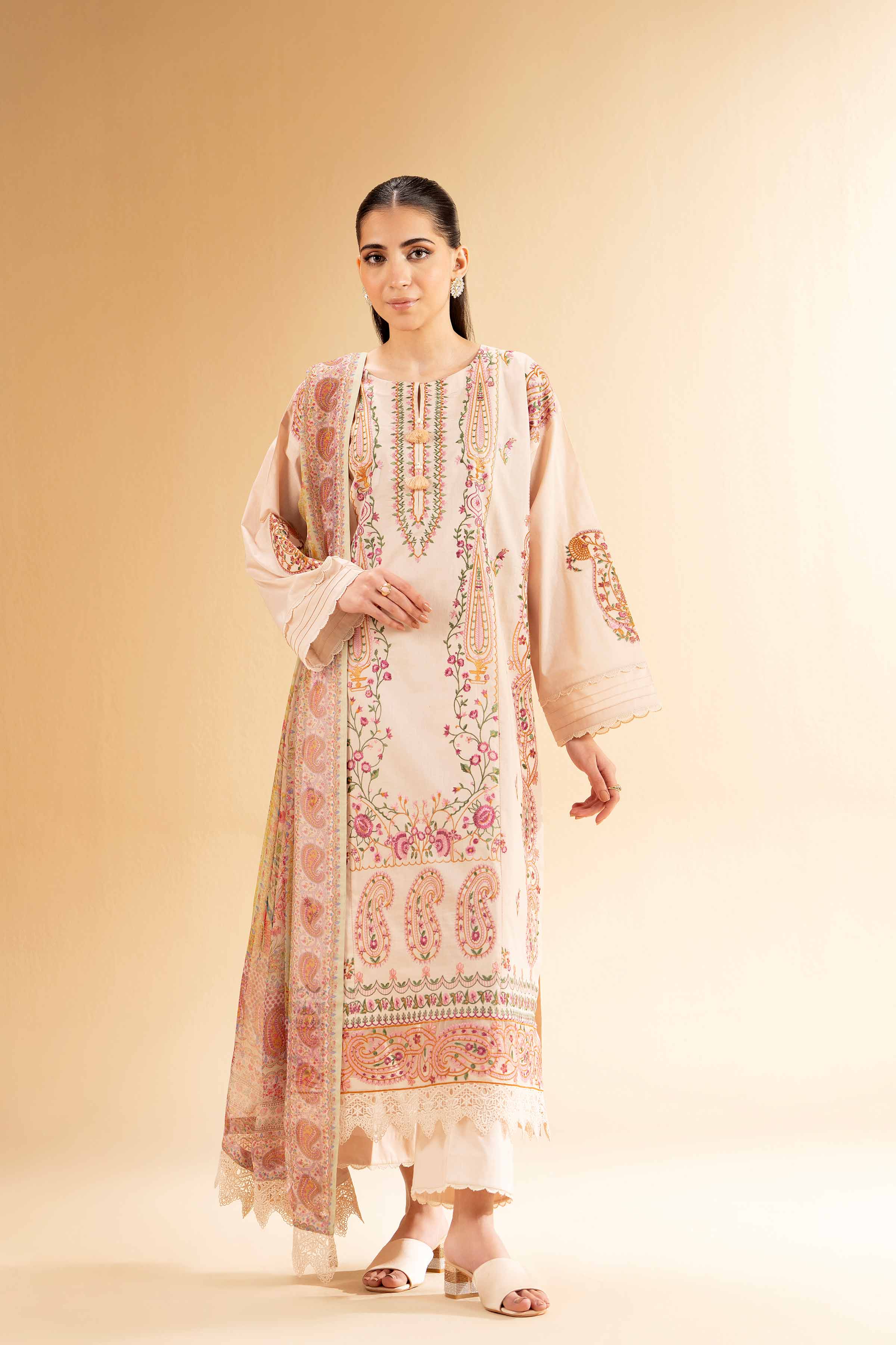 3 Piece - Embroidered Suit - 42501385 for Women - Unstitched Collection | Nishat | Shop Online
