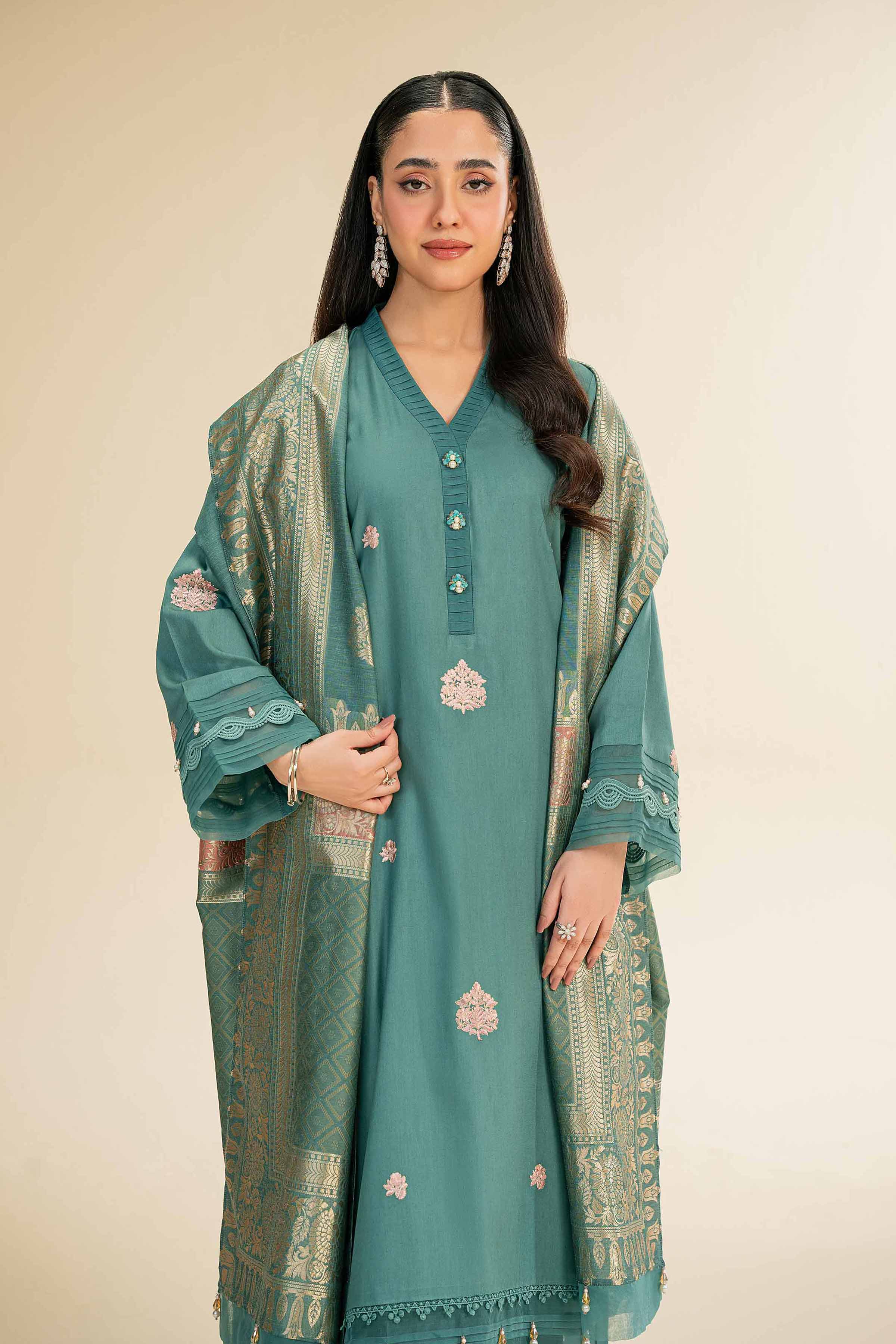 3 Piece - Embroidered Suit - 42501389 for Women - Unstitched Collection | Nishat | Shop Online