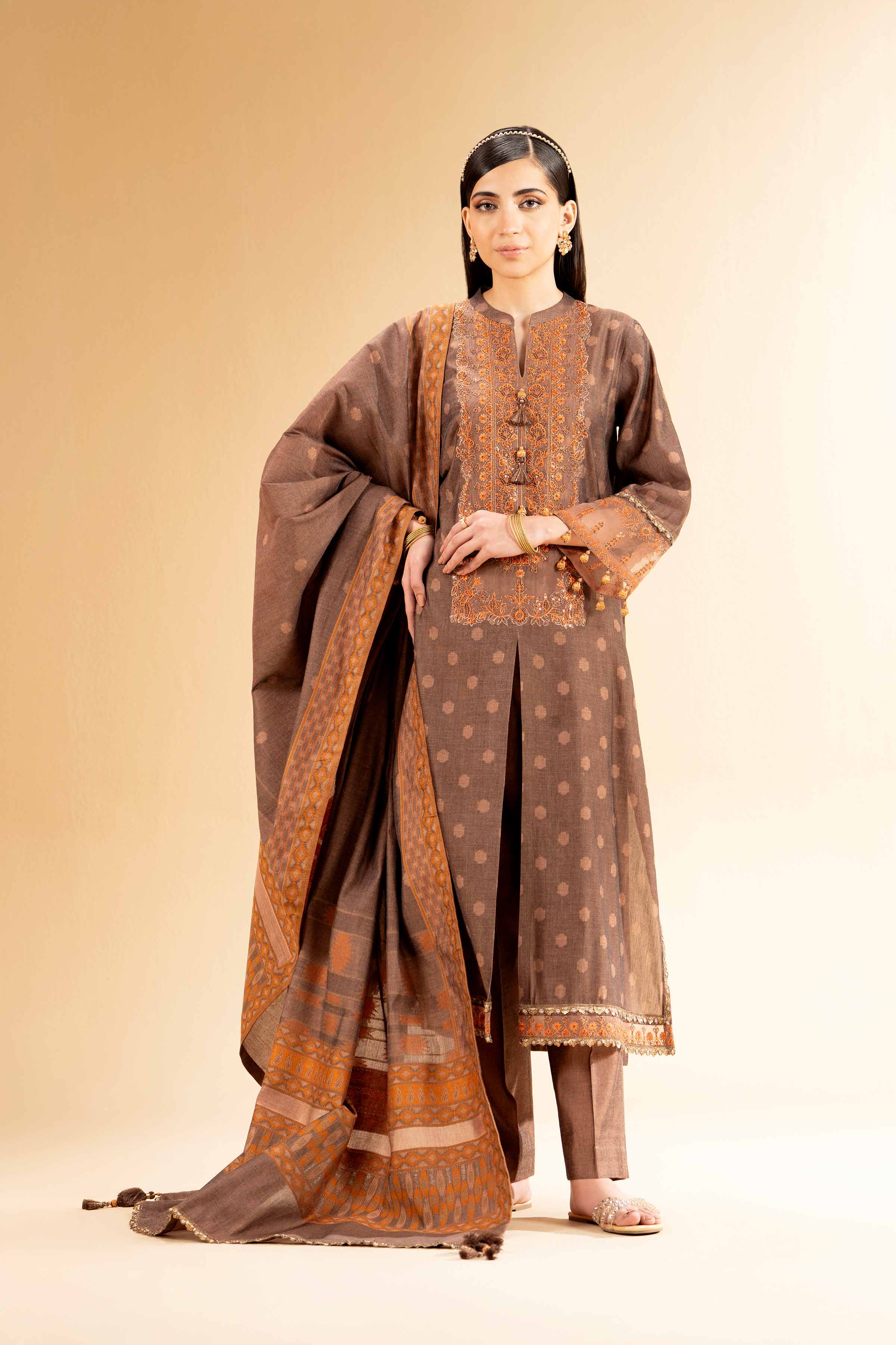 3 Piece - Jacquard Embroidered Suit - 42501396 for Women - Unstitched Collection | Nishat | Shop Online