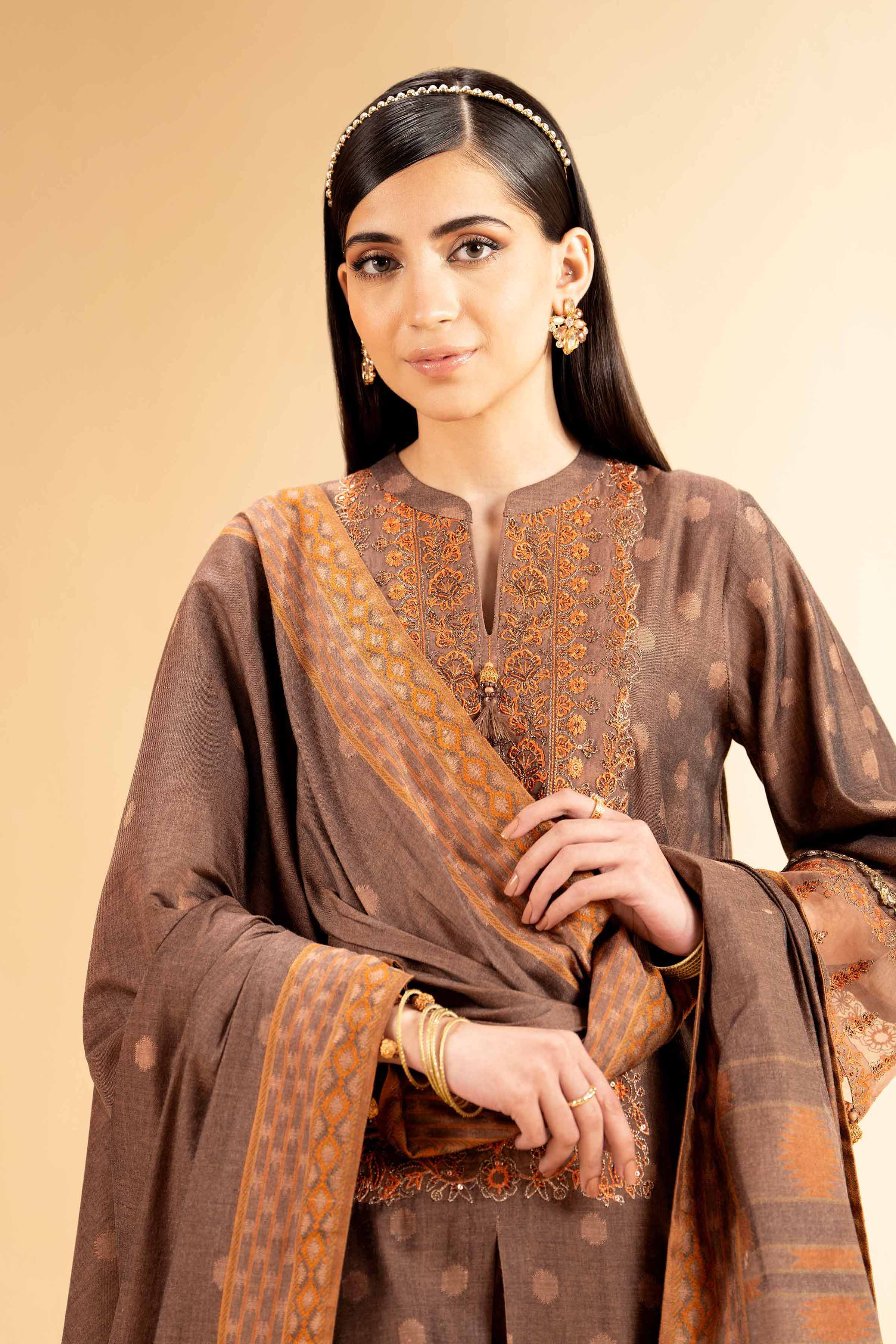 3 Piece - Jacquard Embroidered Suit - 42501396 for Women - Unstitched Collection | Nishat | Shop Online