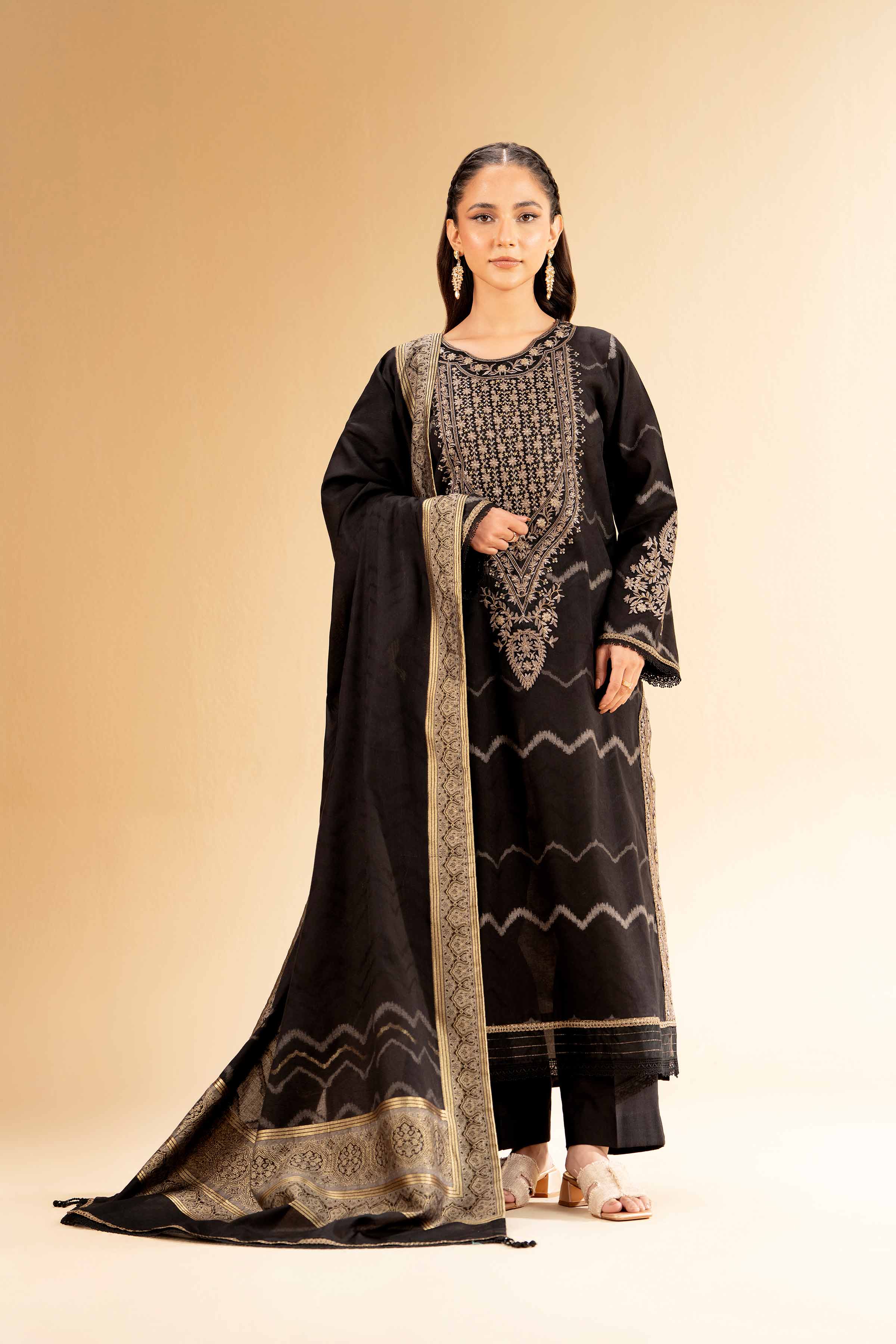 3 Piece - Jacquard Embroidered Suit - 42501398 for Women - Unstitched Collection | Nishat | Shop Online