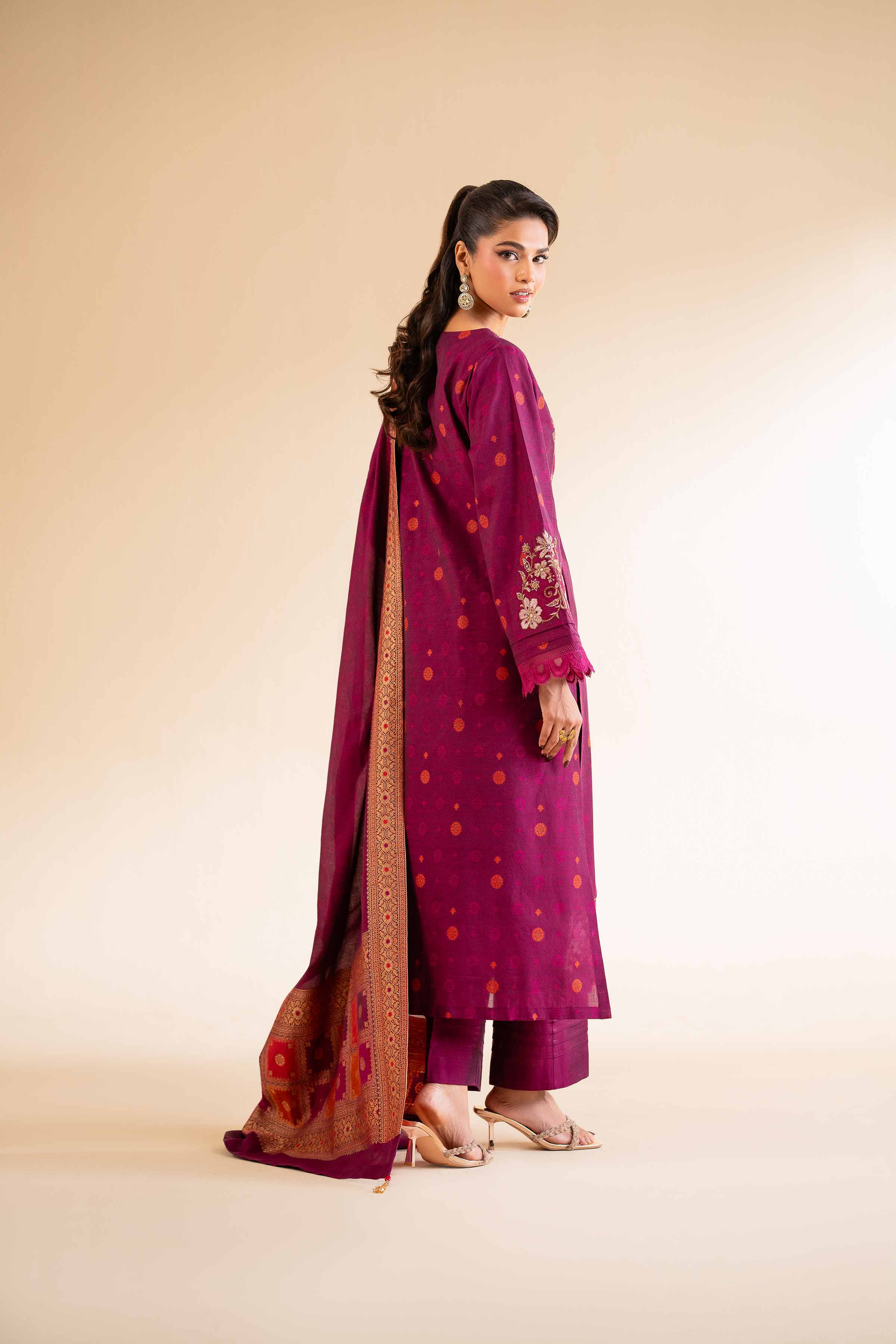 3 Piece - Jacquard Embroidered Suit - 42501399 for Women - Unstitched Collection | Nishat | Shop Online