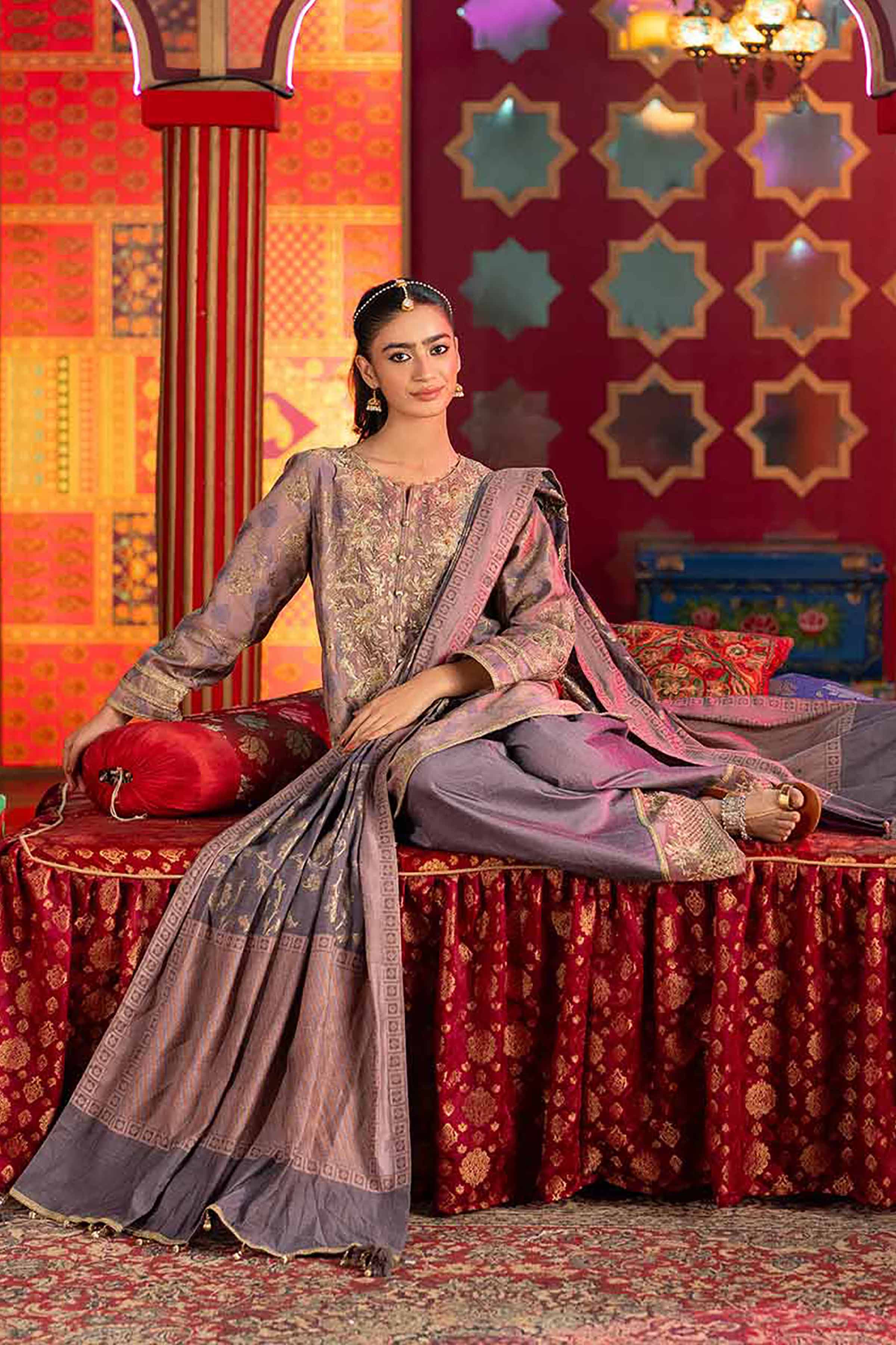 3 Piece - Jacquard Embroidered Suit - 42501400 for Women - Unstitched Collection | Nishat | Shop Online