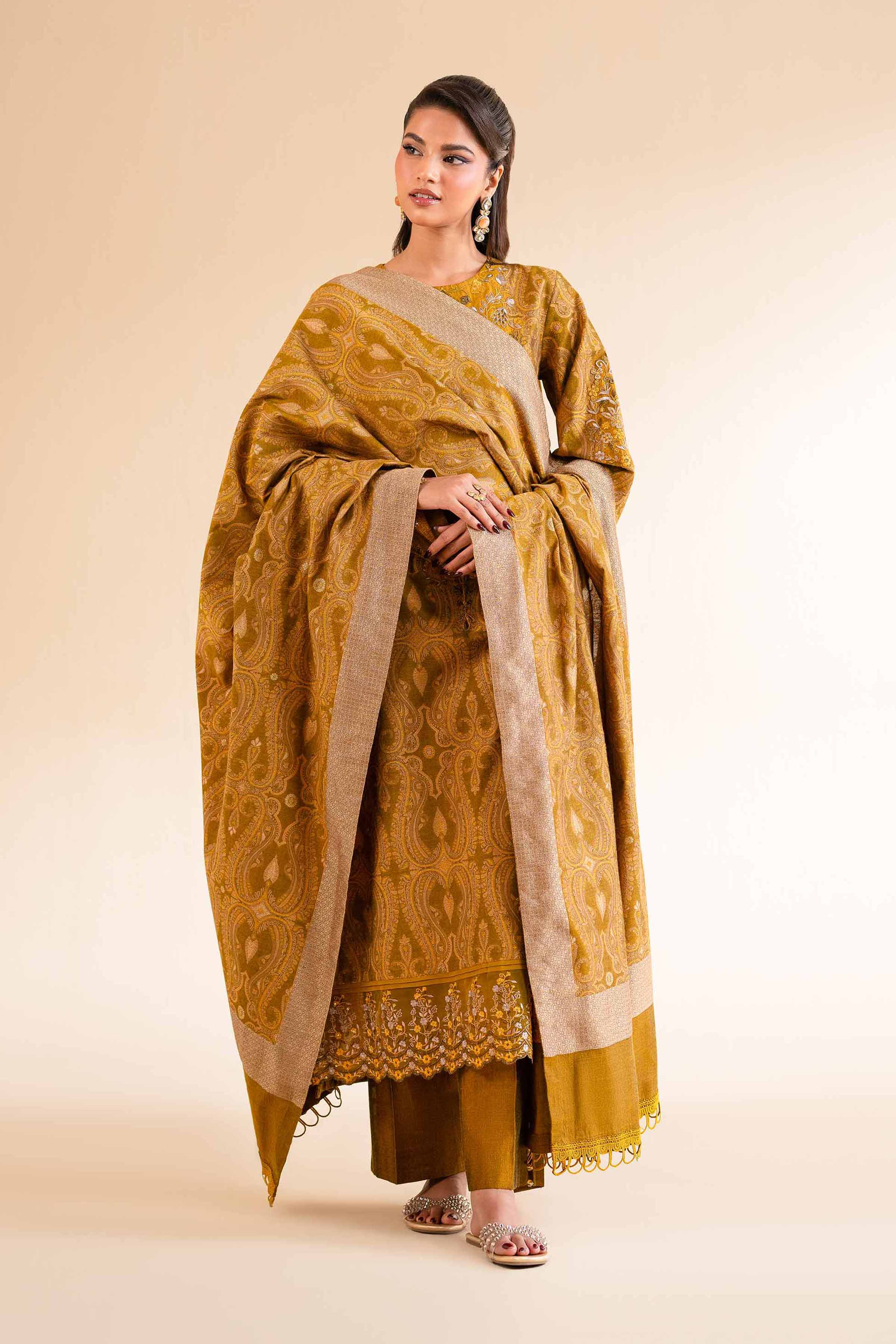 3 Piece - Jacquard Embroidered Suit - 42501401 for Women - Unstitched Collection | Nishat | Shop Online
