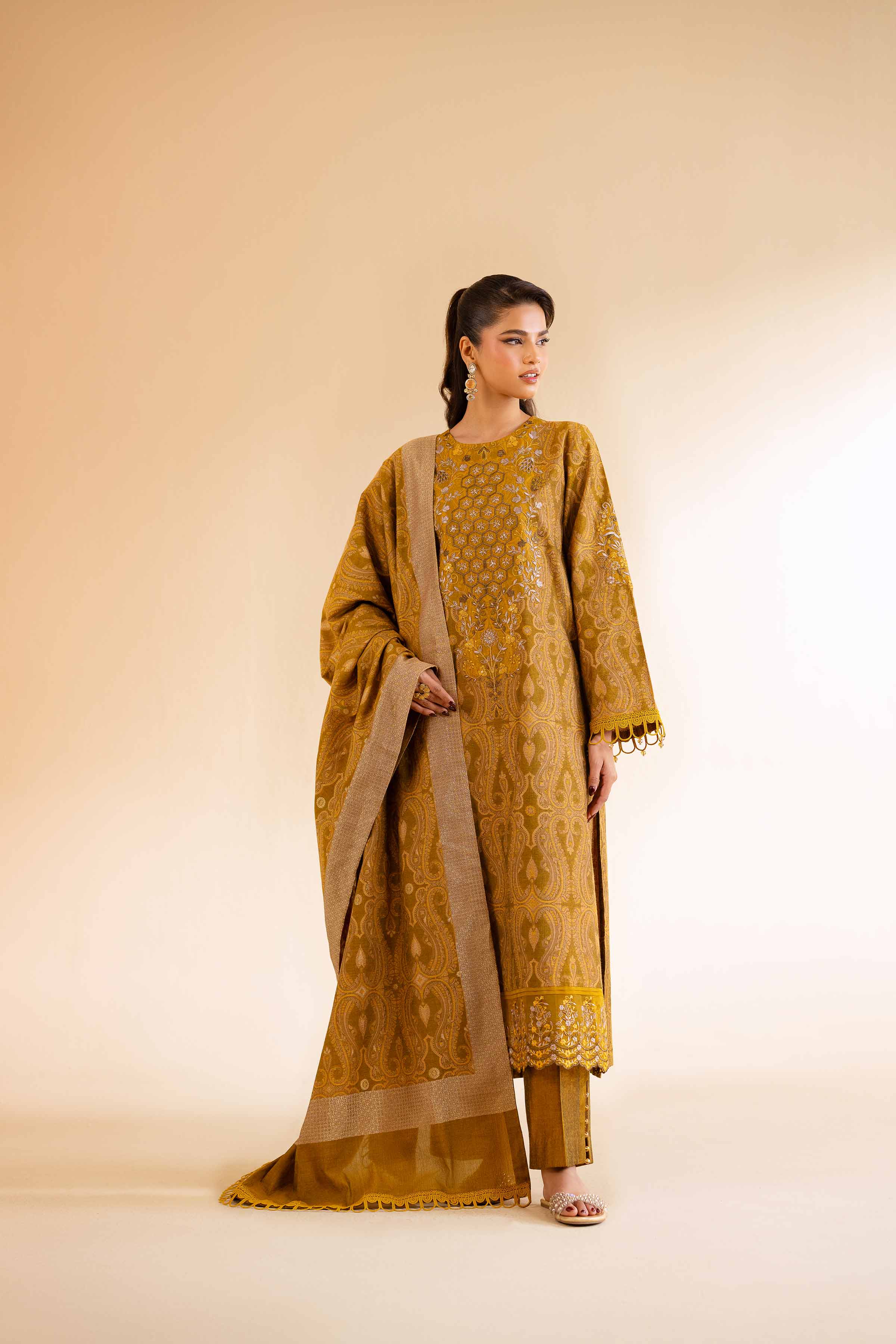 3 Piece - Jacquard Embroidered Suit - 42501401 for Women - Unstitched Collection | Nishat | Shop Online