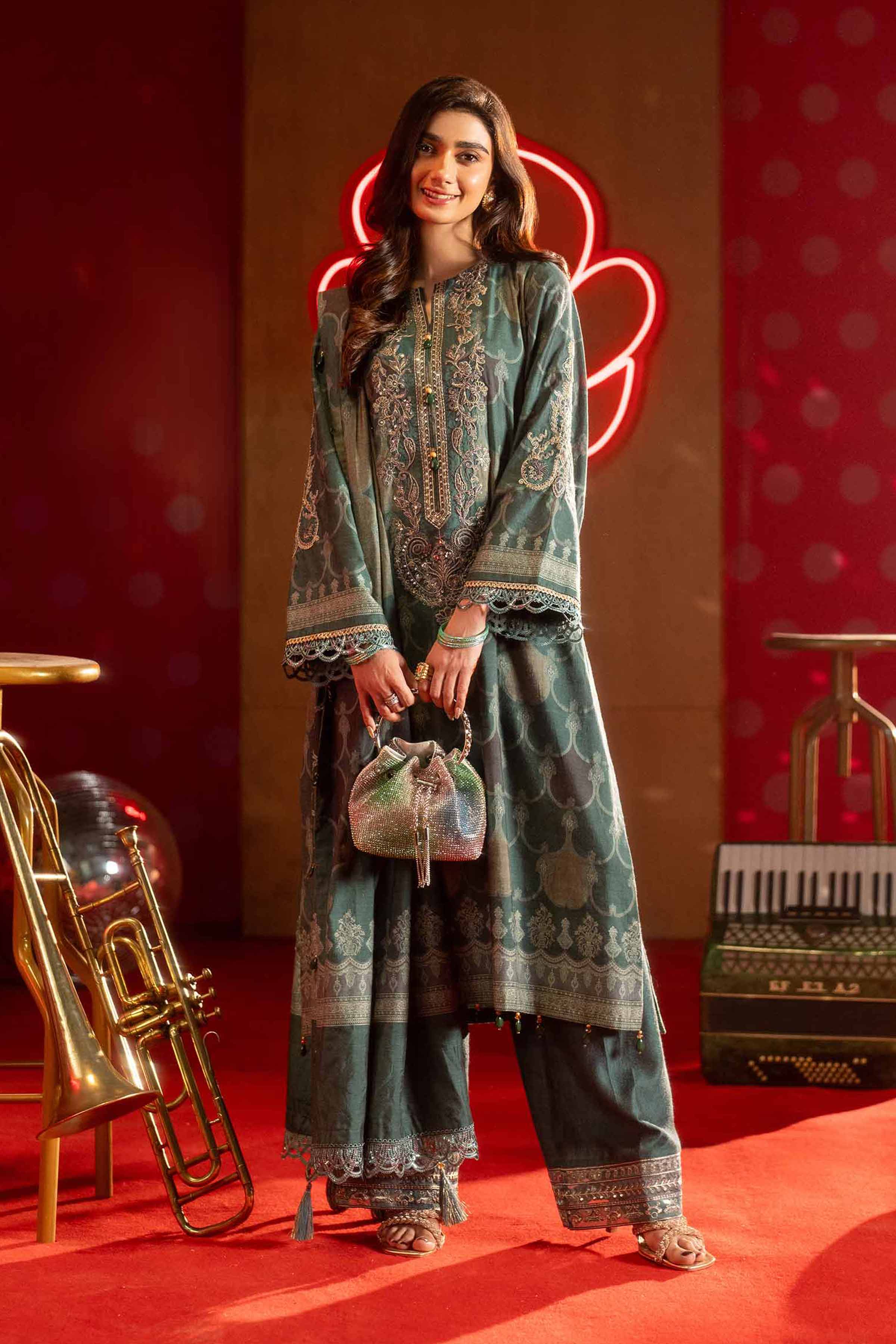 3 Piece - Jacquard Embroidered Suit - 42501403 for Women - Unstitched Collection | Nishat | Shop Online