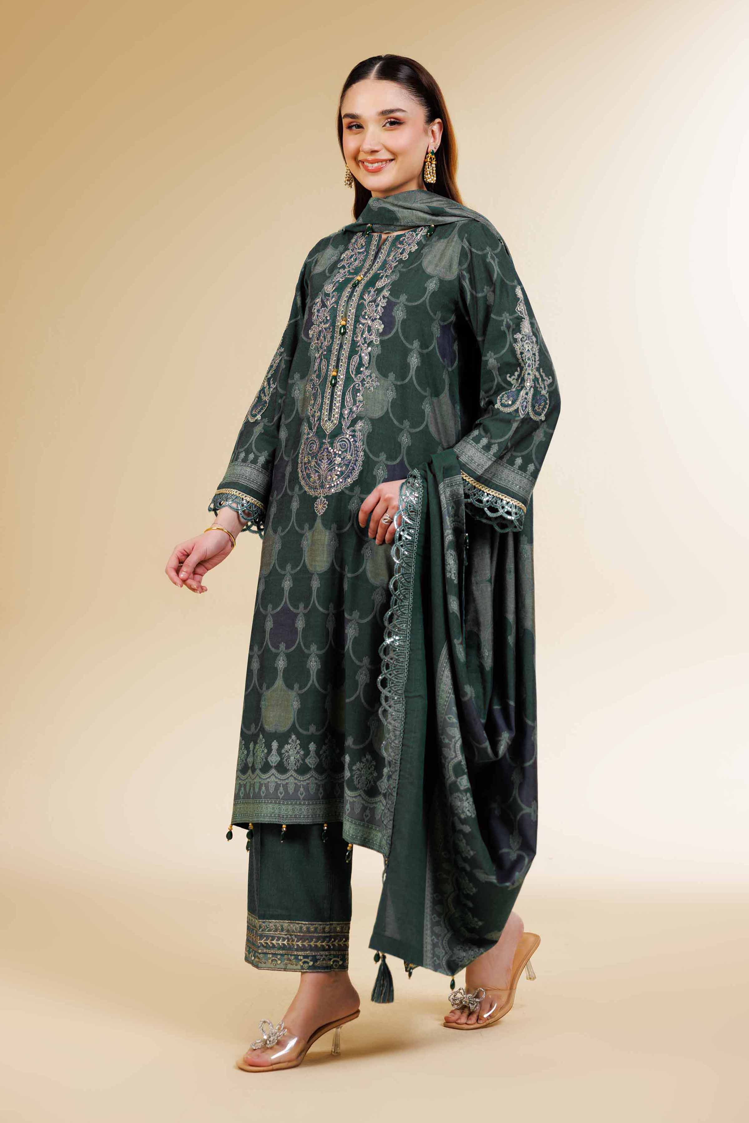 3 Piece - Jacquard Embroidered Suit - 42501403 for Women - Unstitched Collection | Nishat | Shop Online