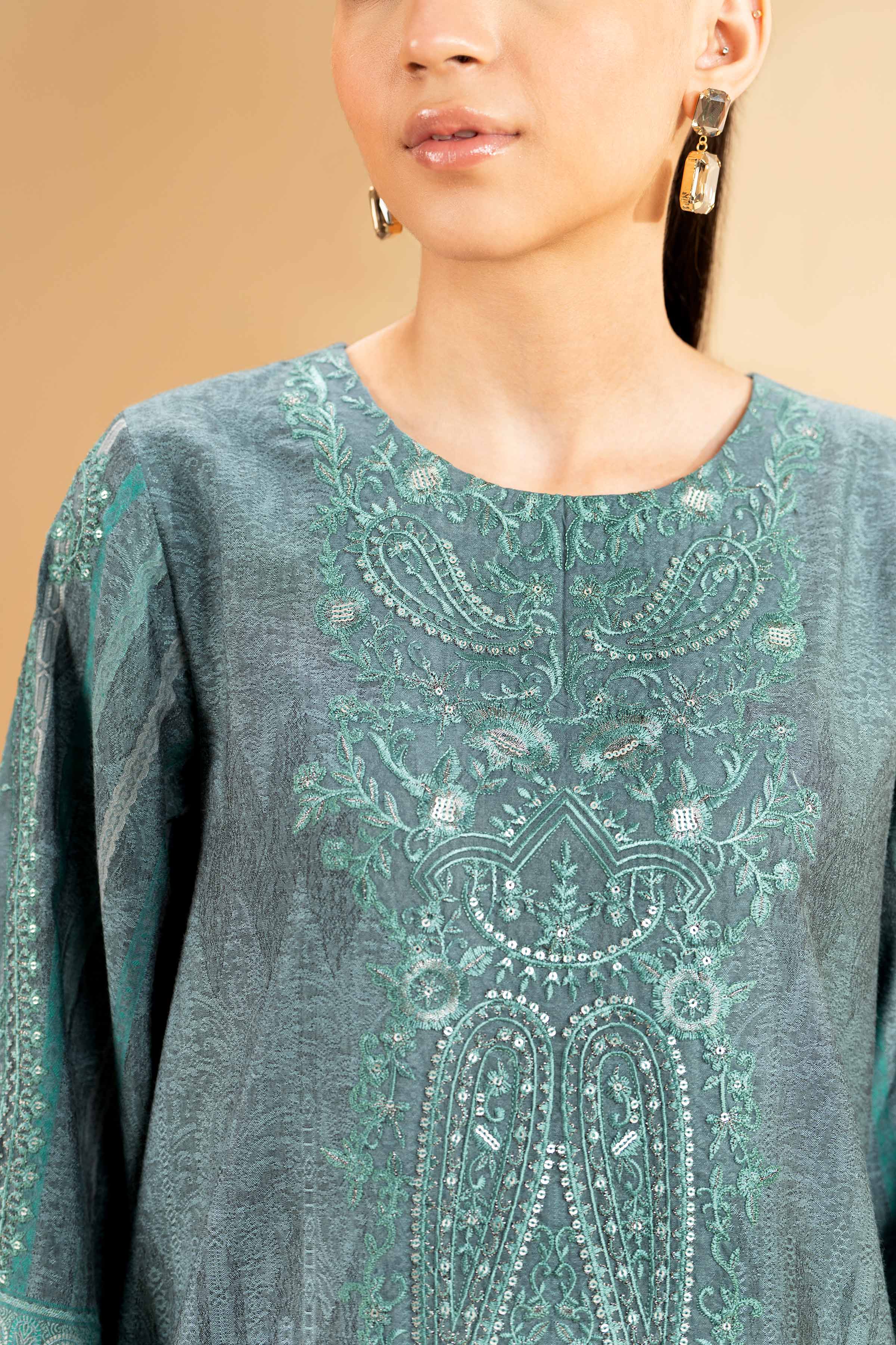 3 Piece - Jacquard Embroidered Suit - 42501405 for Women - Unstitched Collection | Nishat | Shop Online