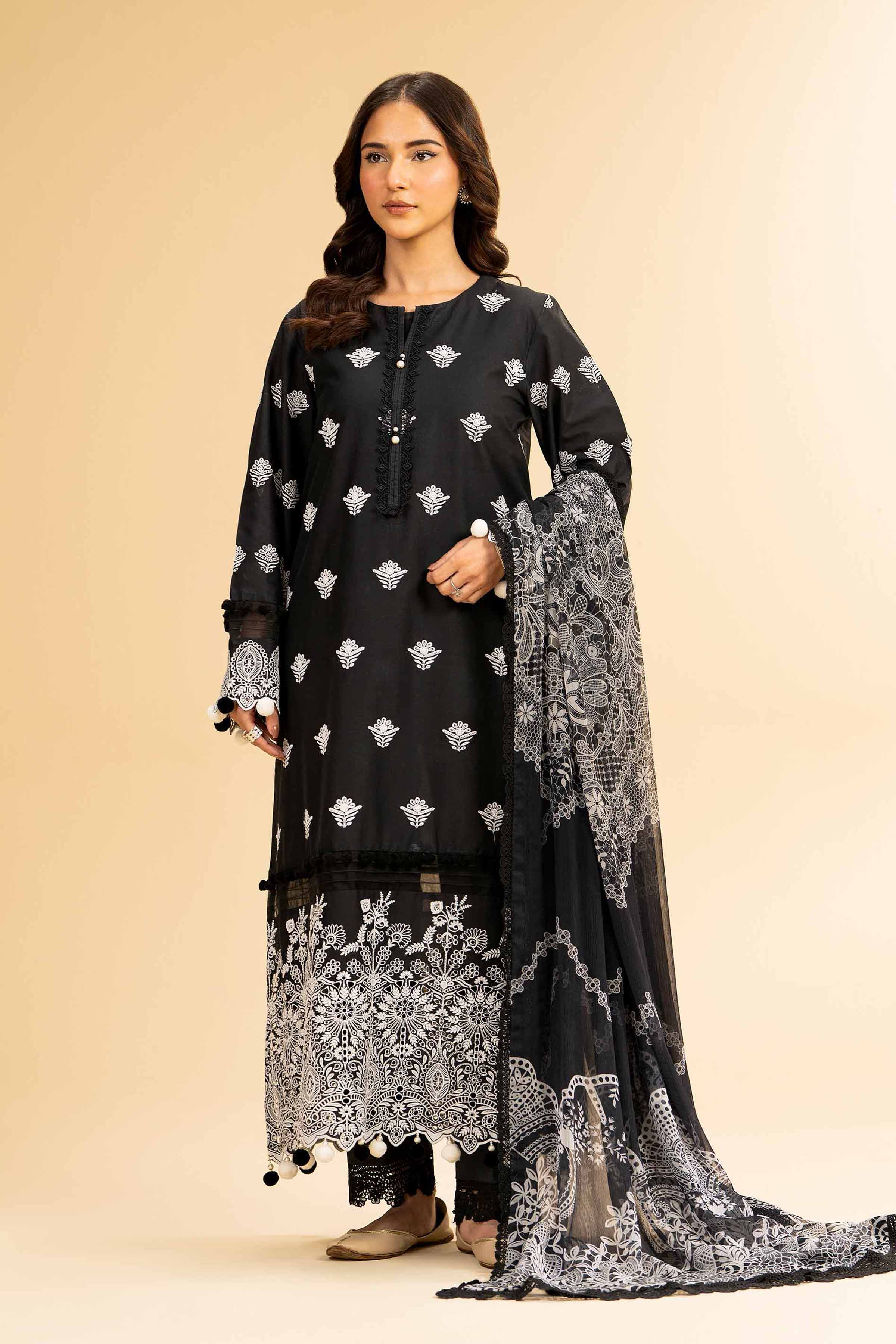 3 Piece - Embroidered Suit - 42501415 for Women - Unstitched Collection | Nishat | Shop Online