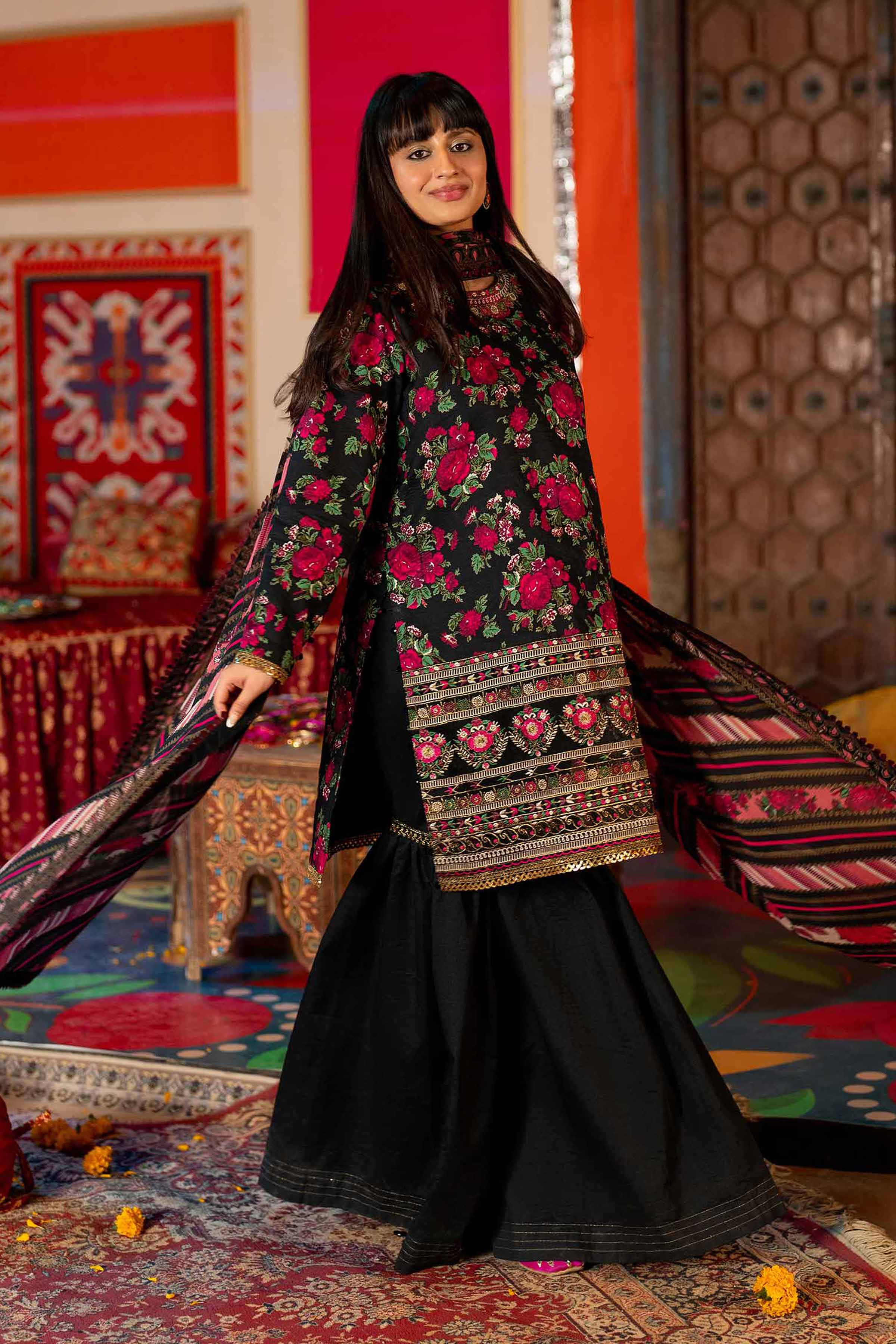 3 Piece - Gold Printed Embroidered Suit - 42501417 for Women - Unstitched Collection | Nishat | Shop Online