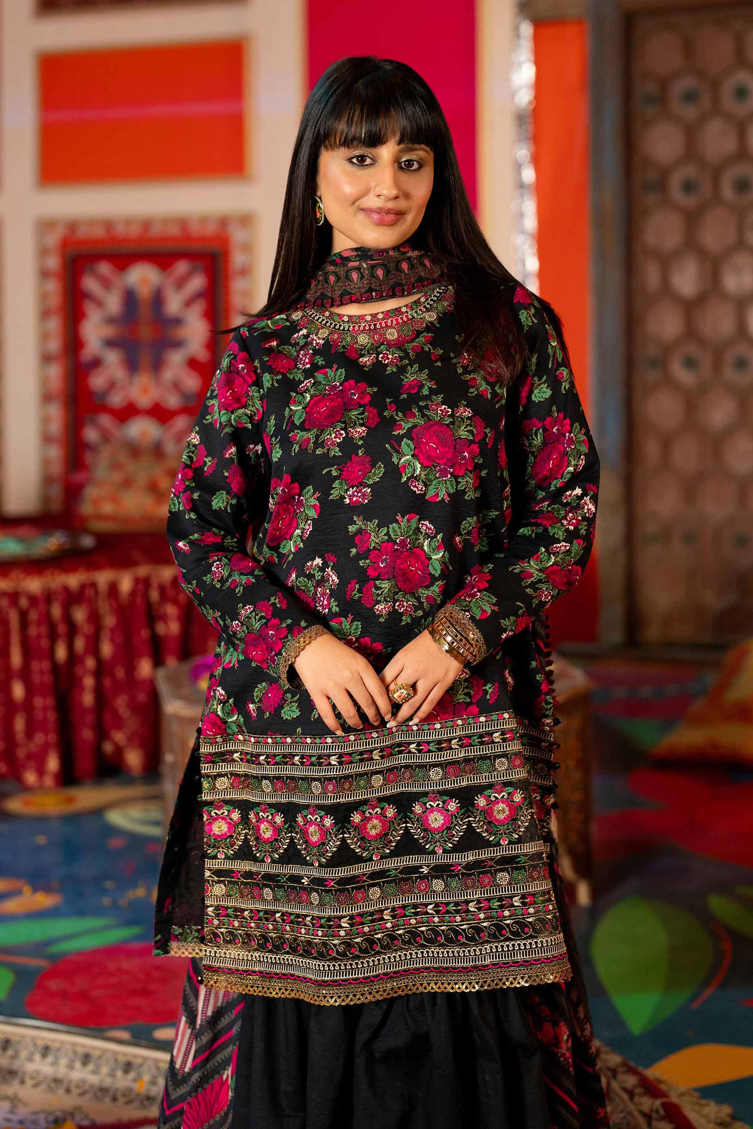 3 Piece - Gold Printed Embroidered Suit - 42501417 for Women - Unstitched Collection | Nishat | Shop Online