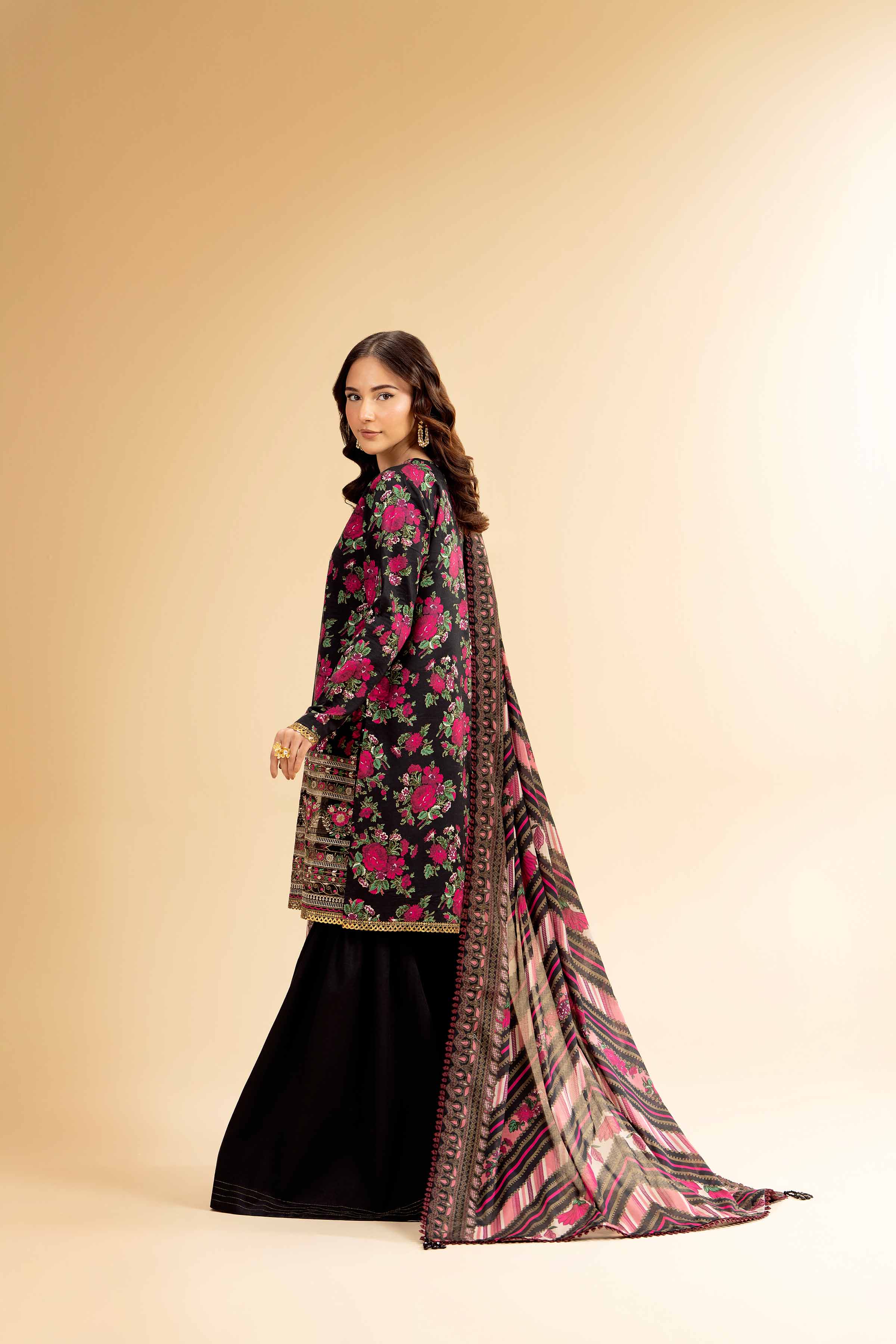 3 Piece - Gold Printed Embroidered Suit - 42501417 for Women - Unstitched Collection | Nishat | Shop Online