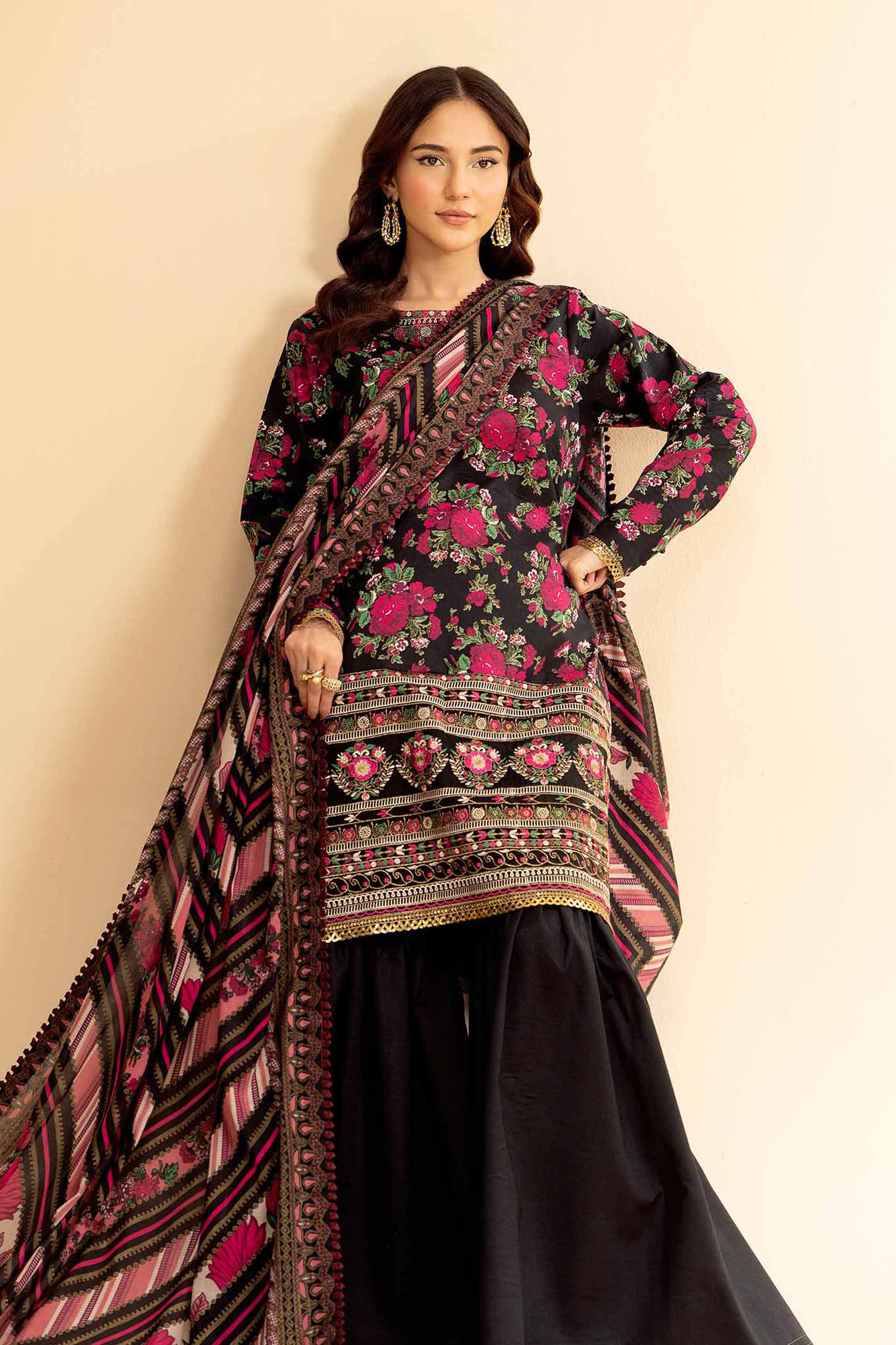 3 Piece - Gold Printed Embroidered Suit - 42501417 for Women - Unstitched Collection | Nishat | Shop Online